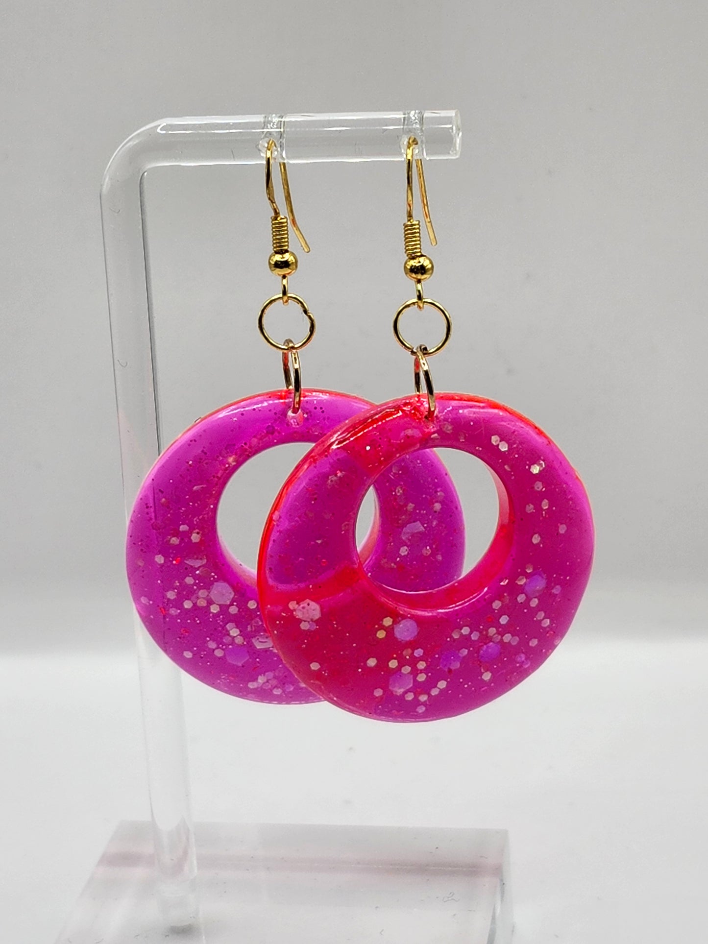 Large Geometric Glitter Earrings