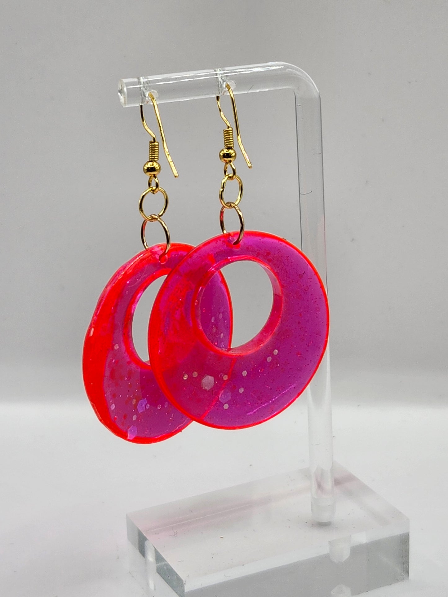 Large Geometric Glitter Earrings