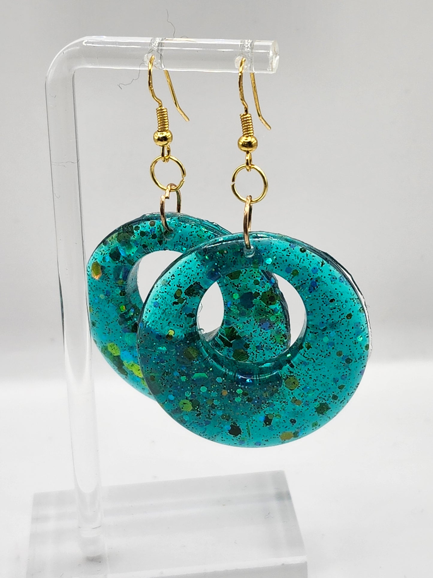 Large Geometric Glitter Earrings