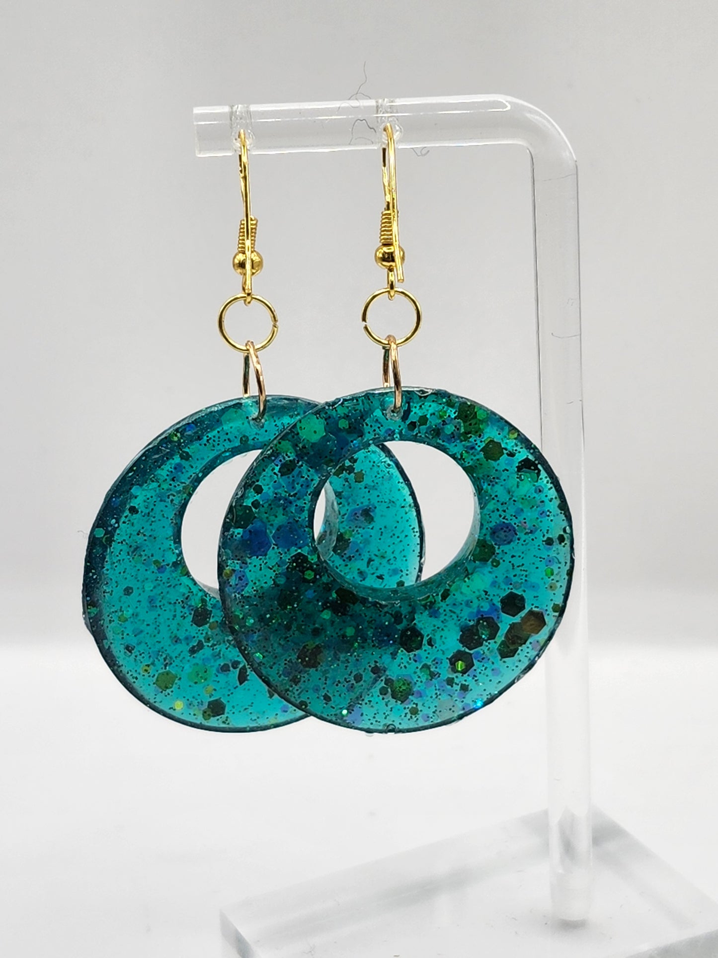 Large Geometric Glitter Earrings