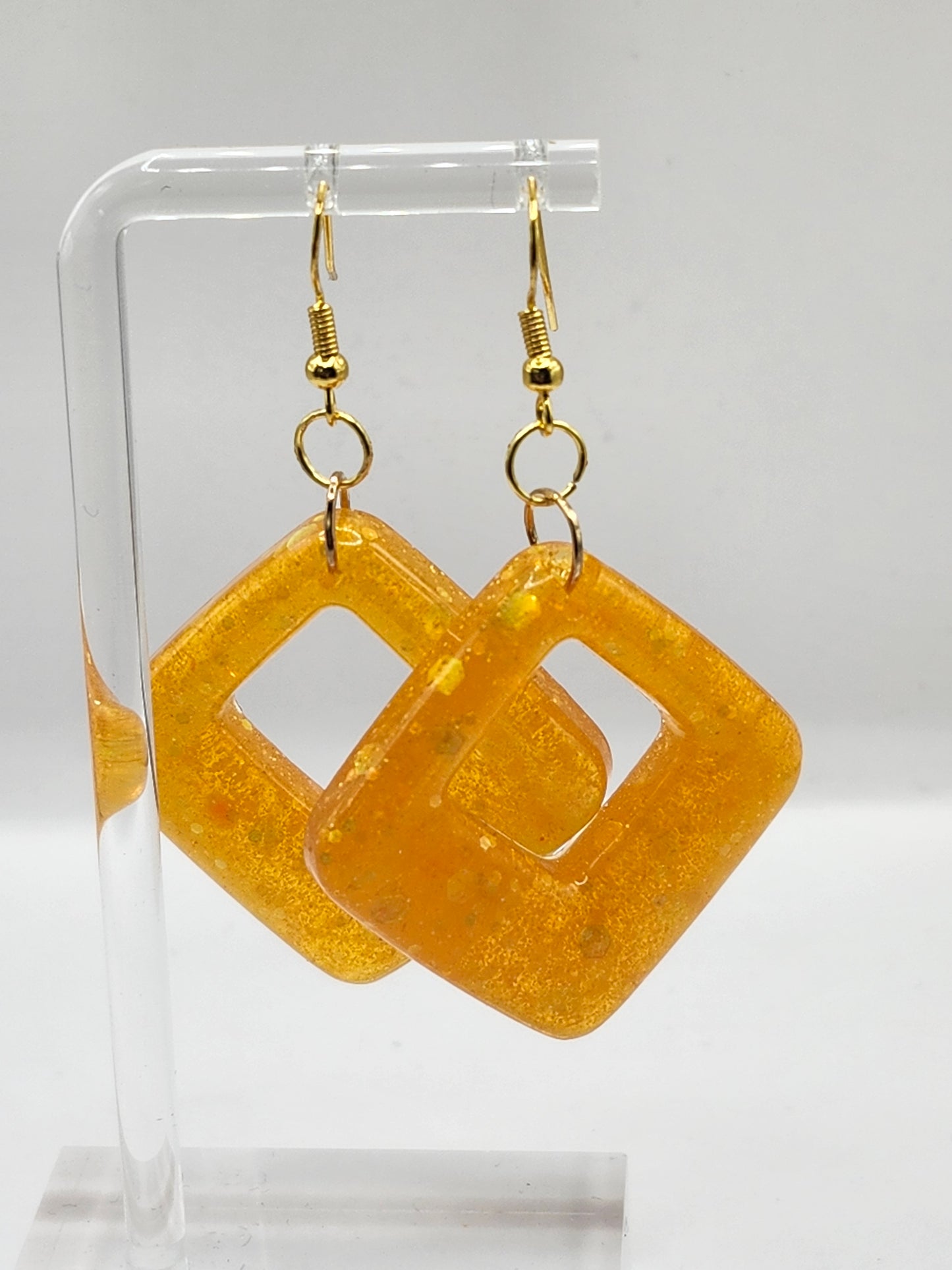 Large Geometric Glitter Earrings