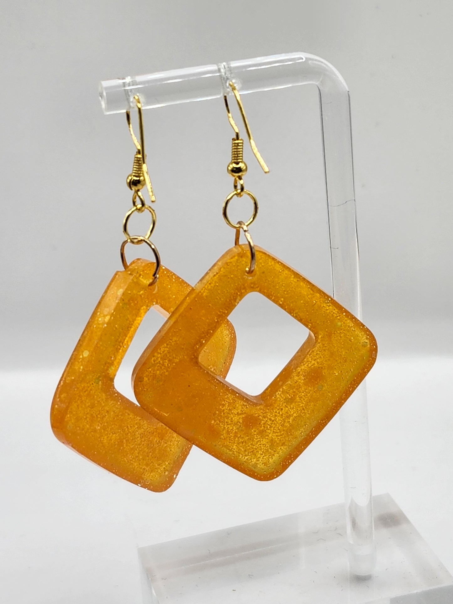 Large Geometric Glitter Earrings