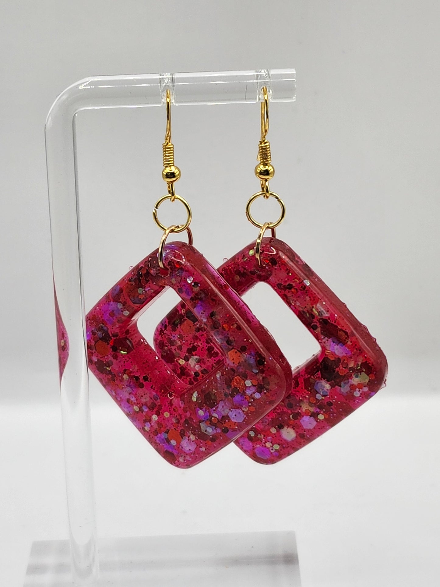 Large Geometric Glitter Earrings