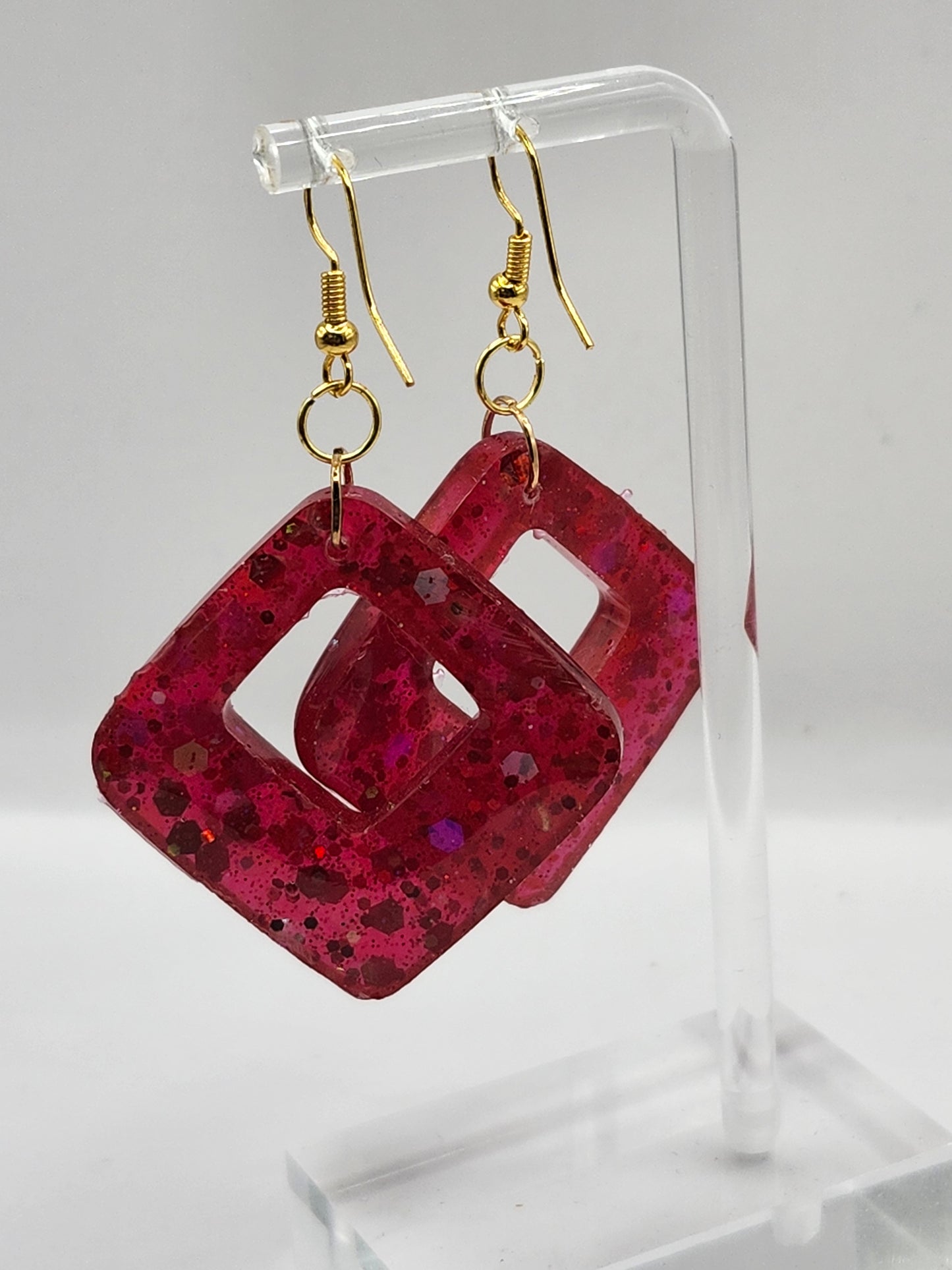 Large Geometric Glitter Earrings
