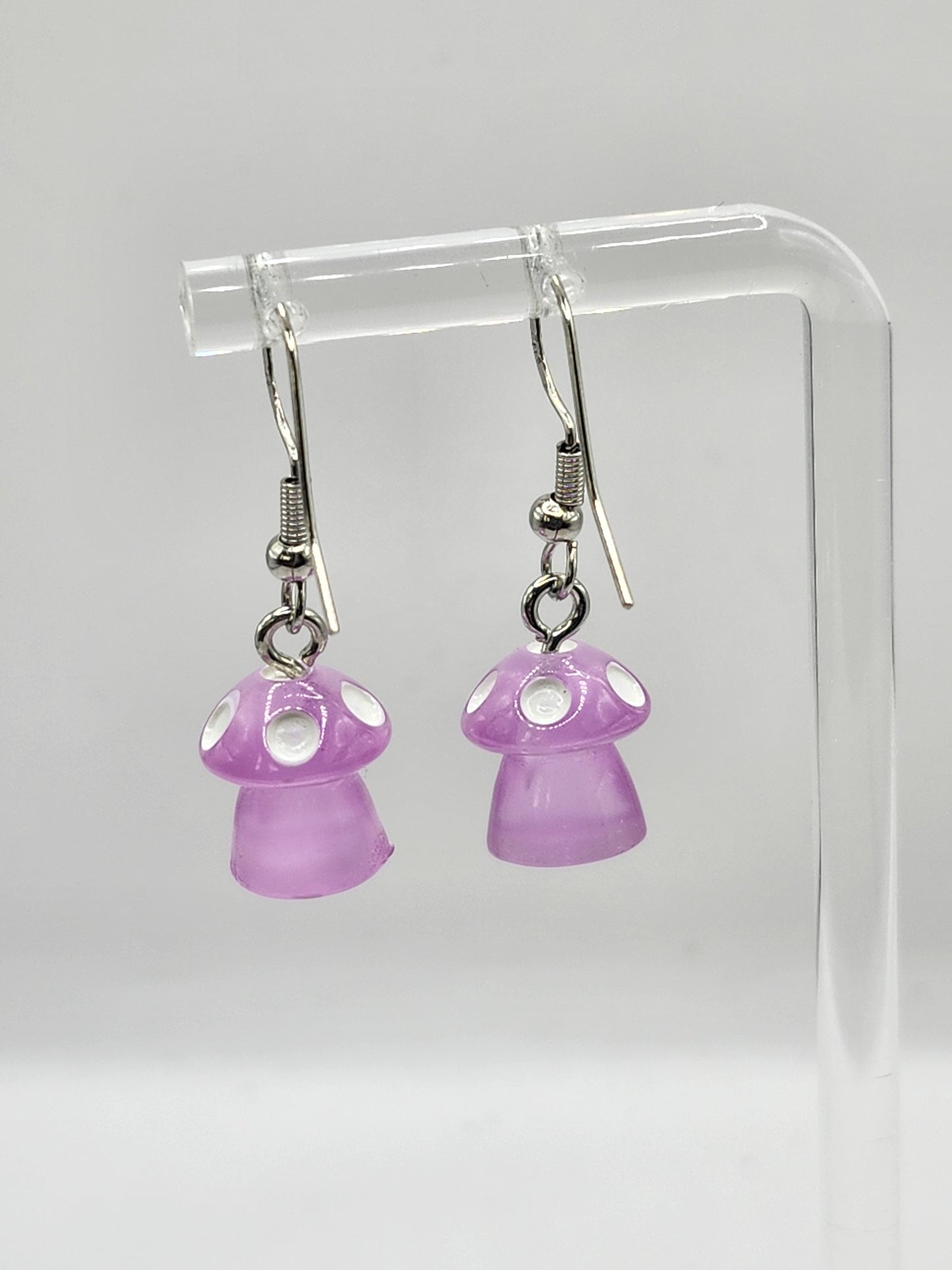 Holographic Mushroom Earrings