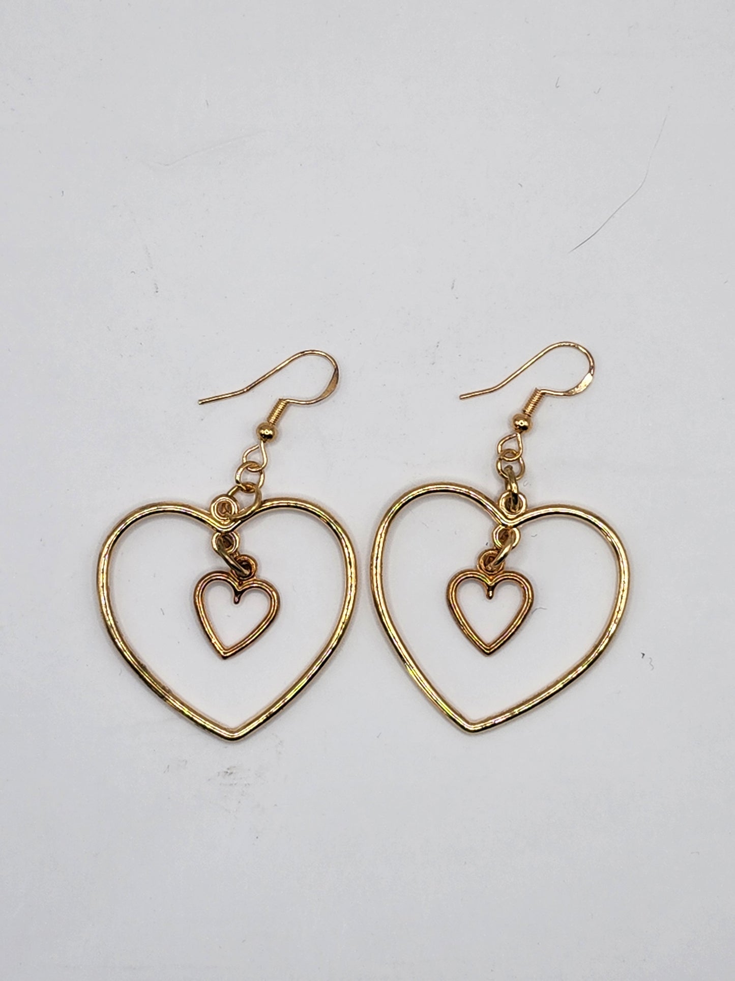 Double Gold Heart Earrings