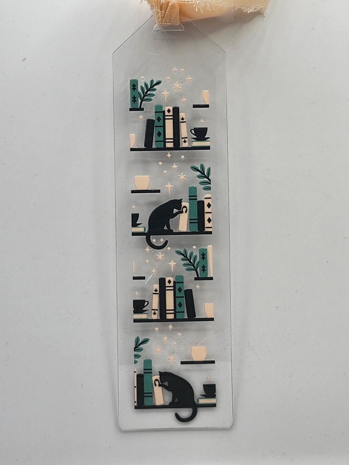 Cat and Book Bookmark