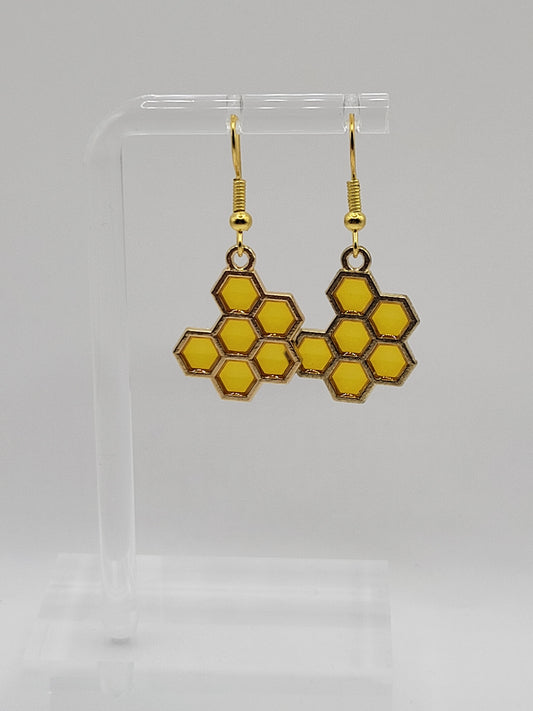 Boucles d'oreilles en nid d'abeille