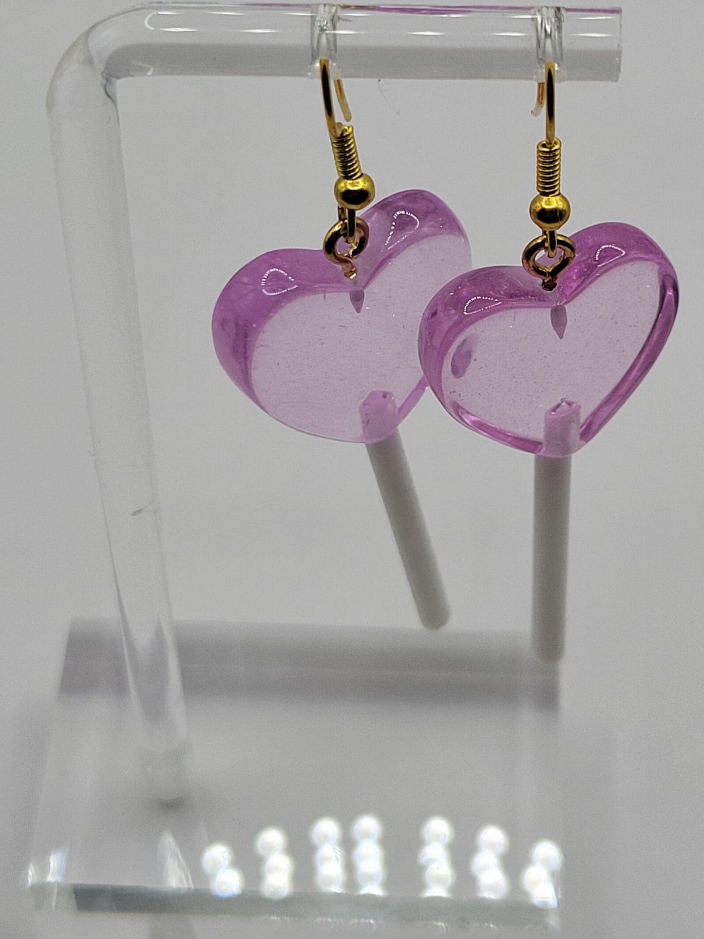 Boucles d'oreilles sucette en forme de coeur