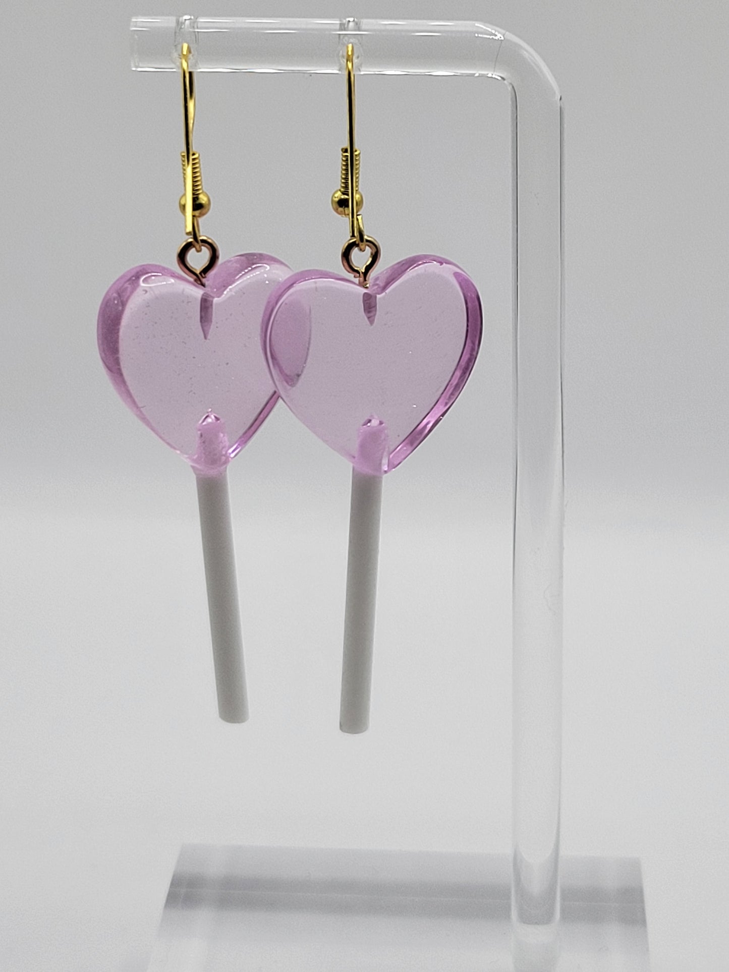 Boucles d'oreilles sucette en forme de coeur