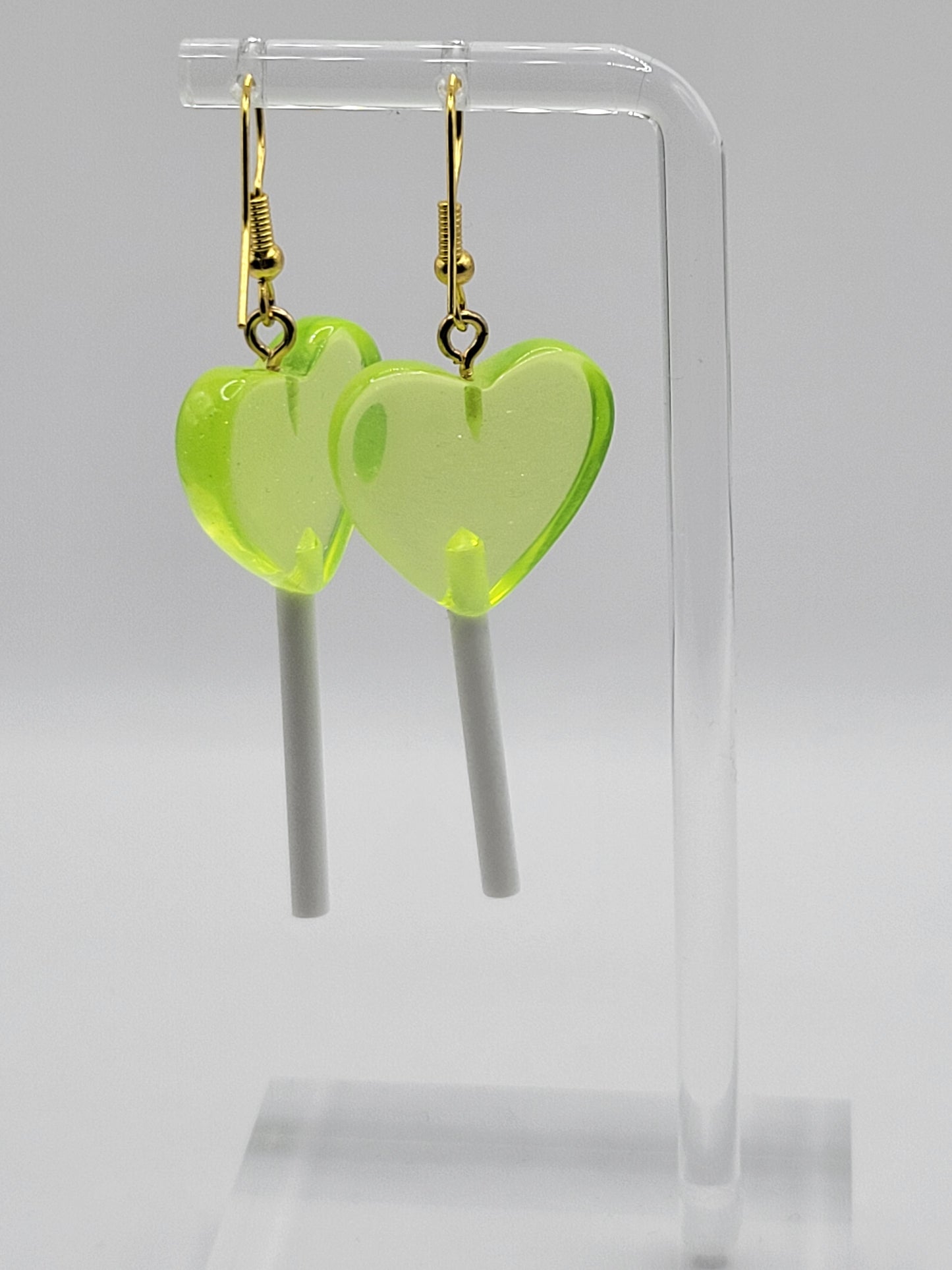 Pendientes de paleta en forma de corazón