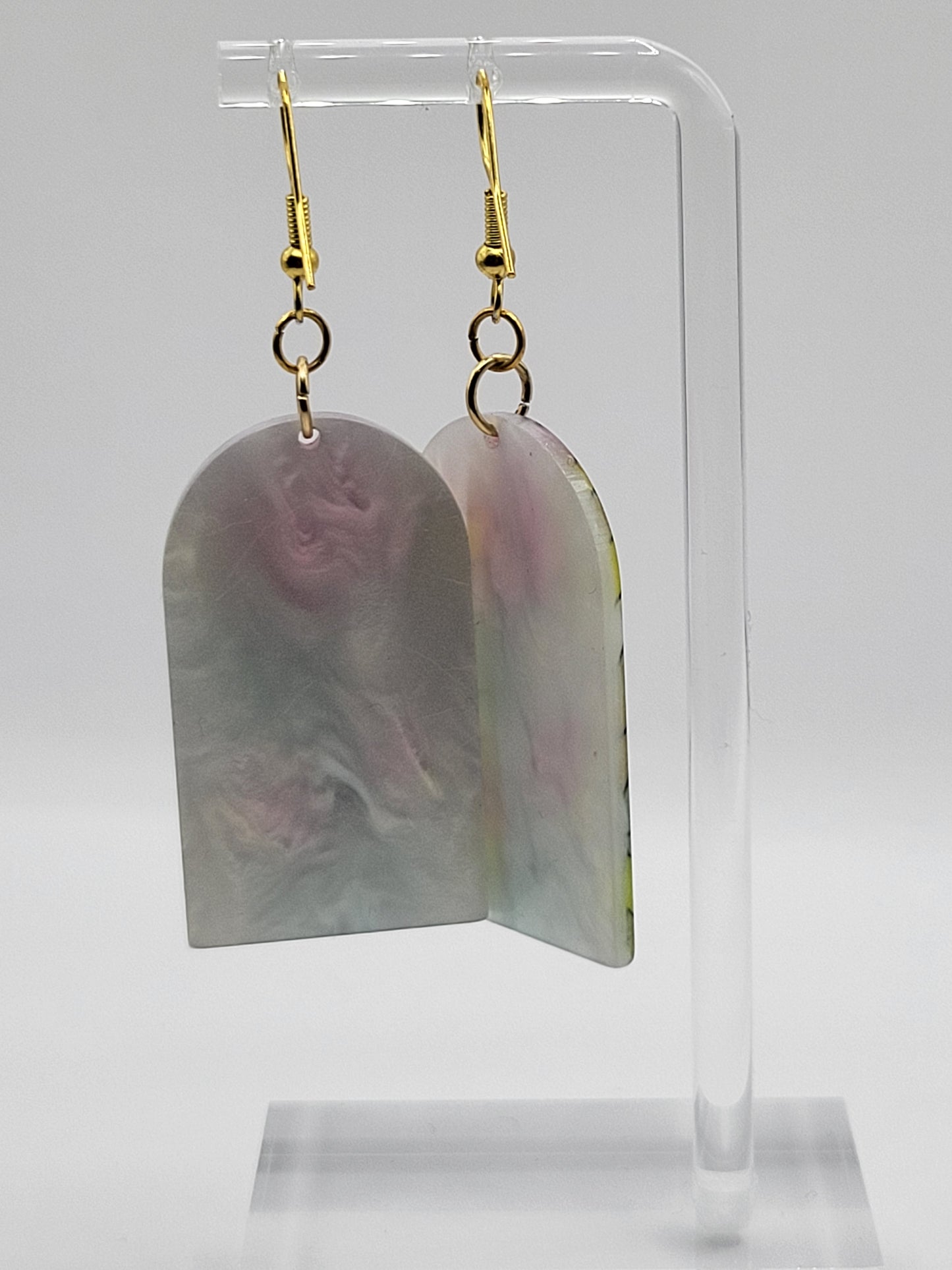 Stained Glass Rose Earrings