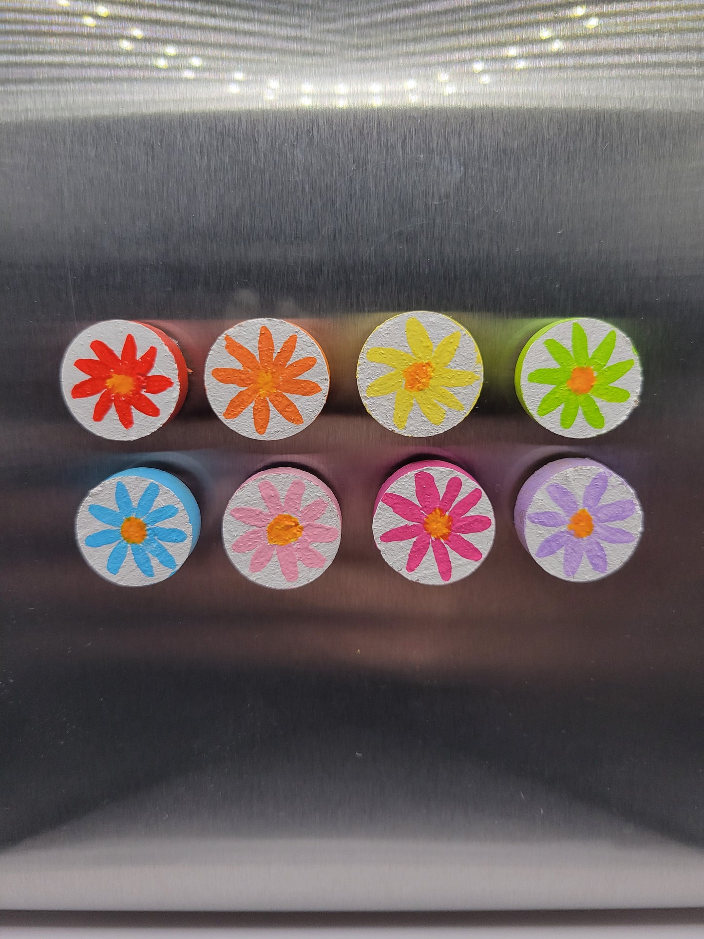 Rainbow Daisy Magnets