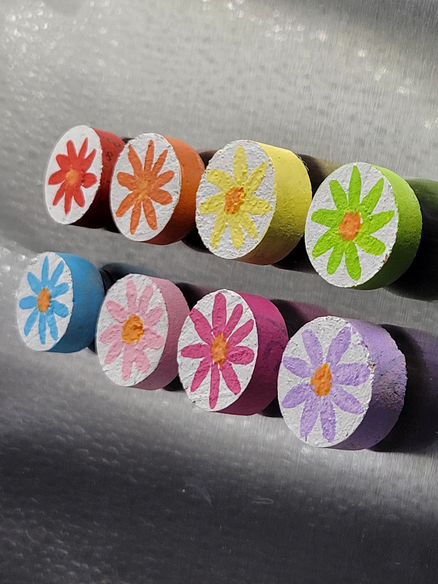 Rainbow Daisy Magnets