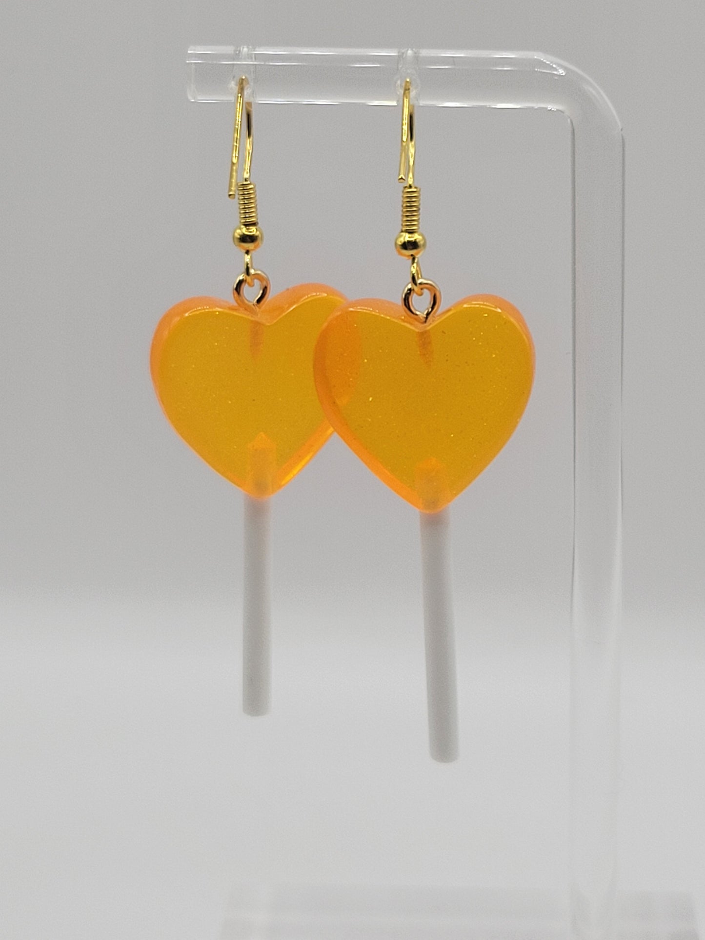 Boucles d'oreilles sucette en forme de coeur