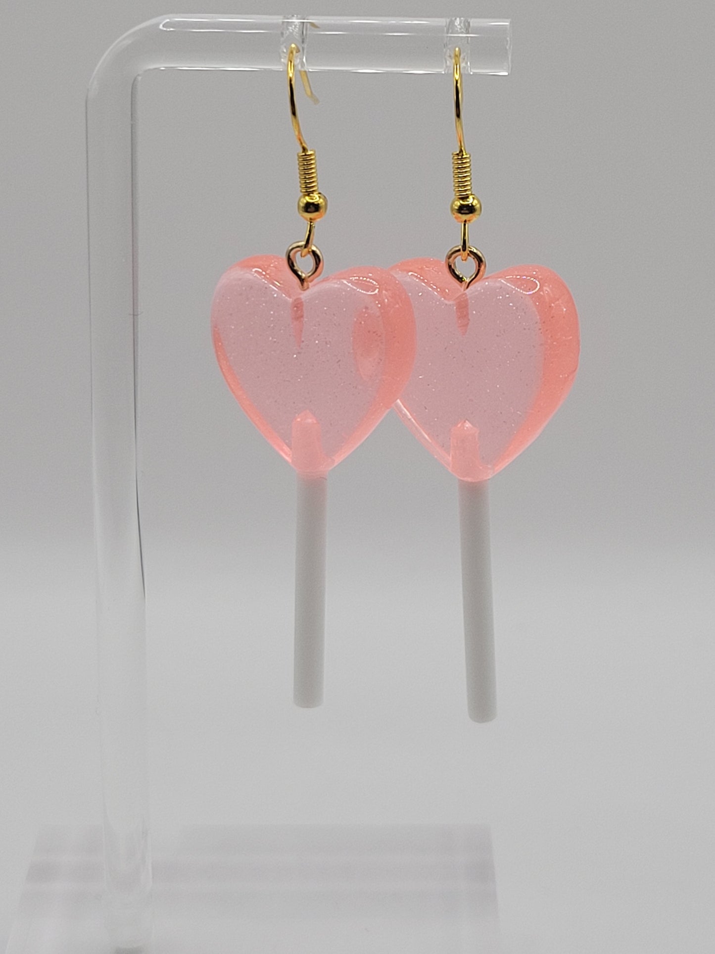 Boucles d'oreilles sucette en forme de coeur