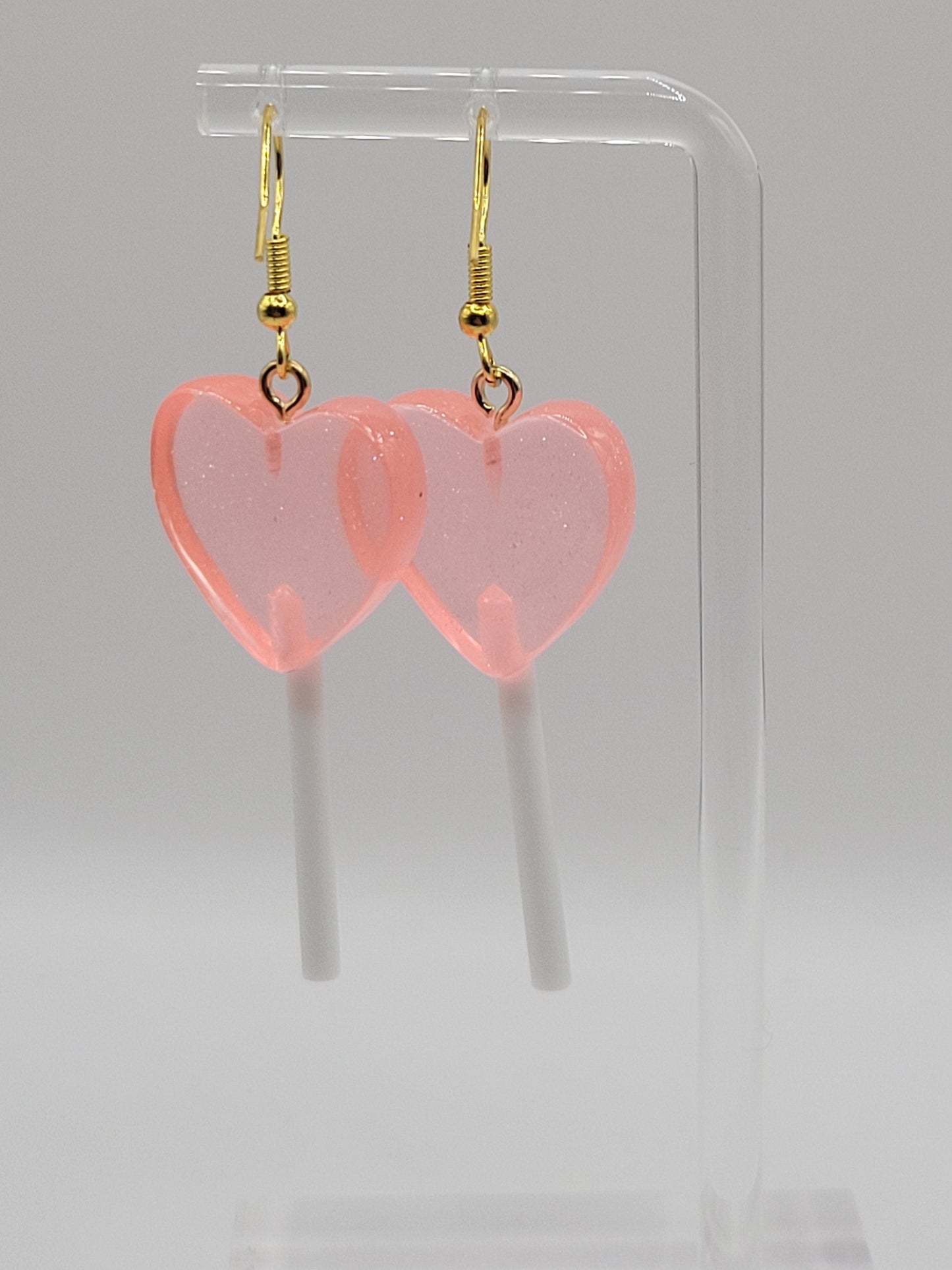 Boucles d'oreilles sucette en forme de coeur