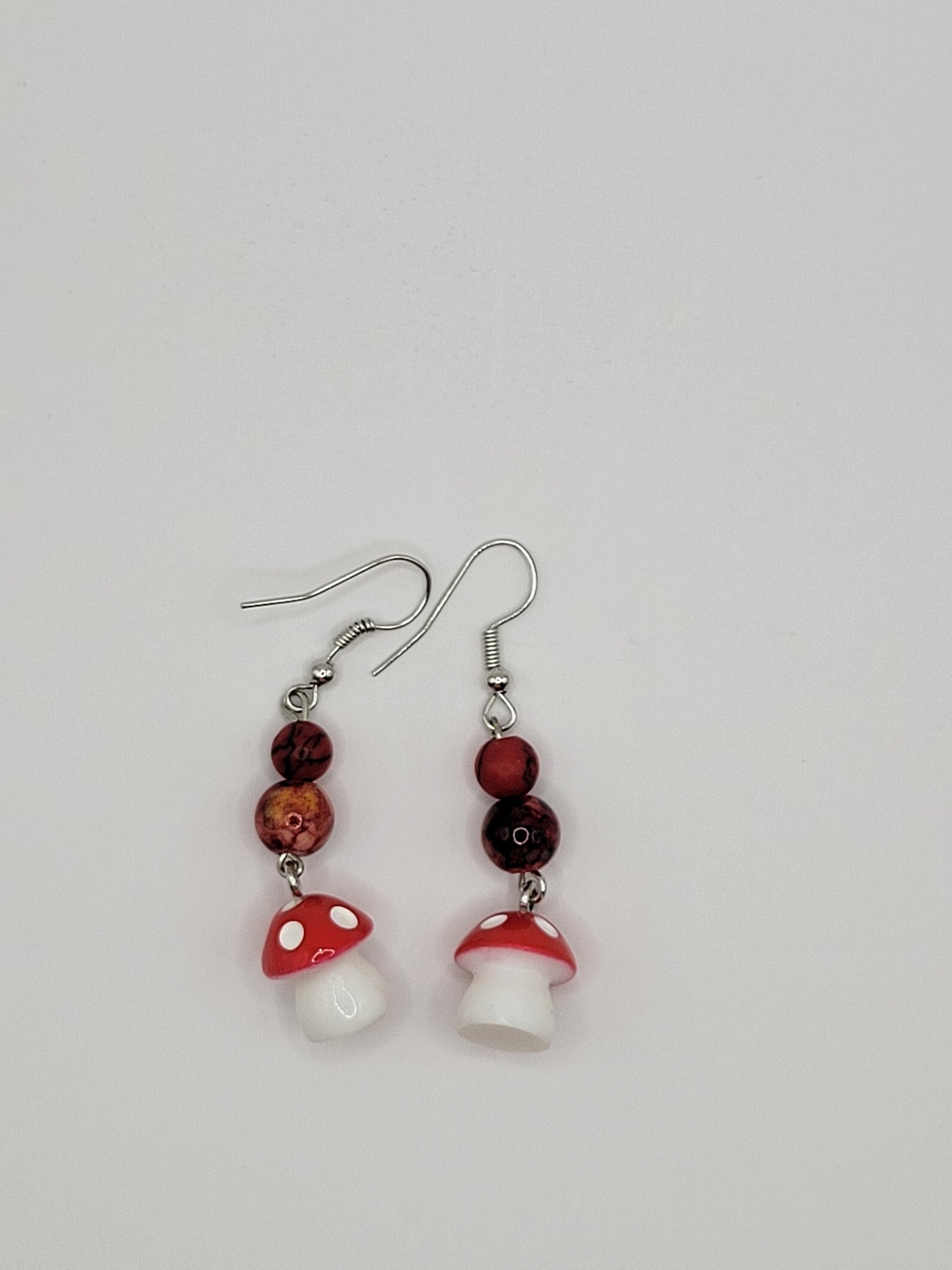 Boucles d'oreilles en forme de champignon ornées