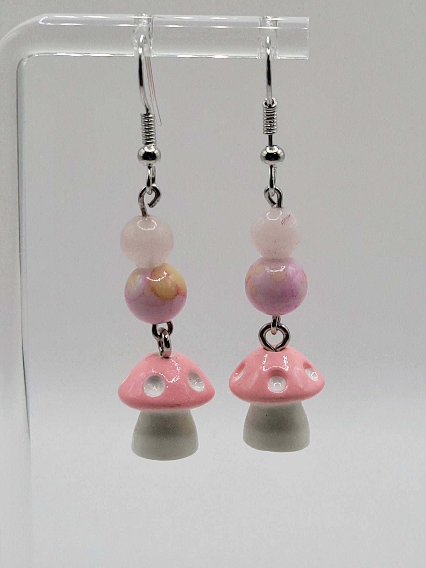 Boucles d'oreilles en forme de champignon ornées