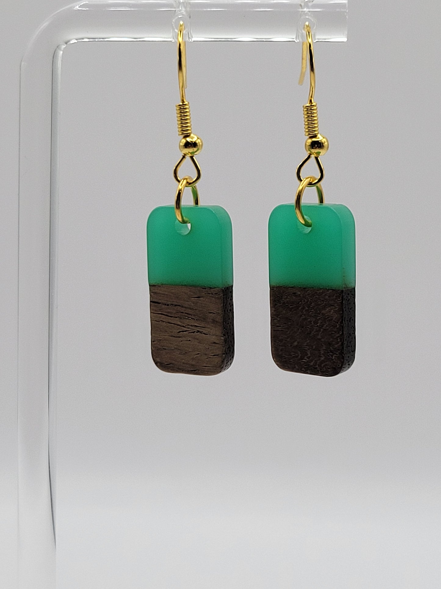 Boucles d'oreilles en bois Domino