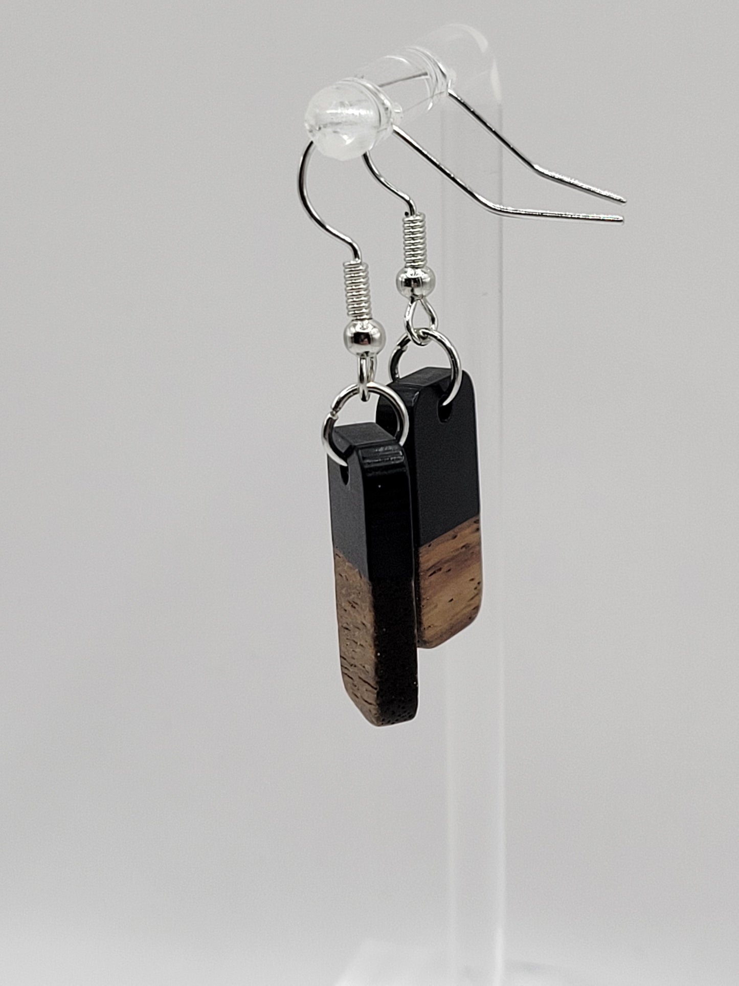 Boucles d'oreilles en bois Domino