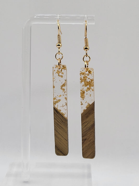 Pendientes de madera rectangulares