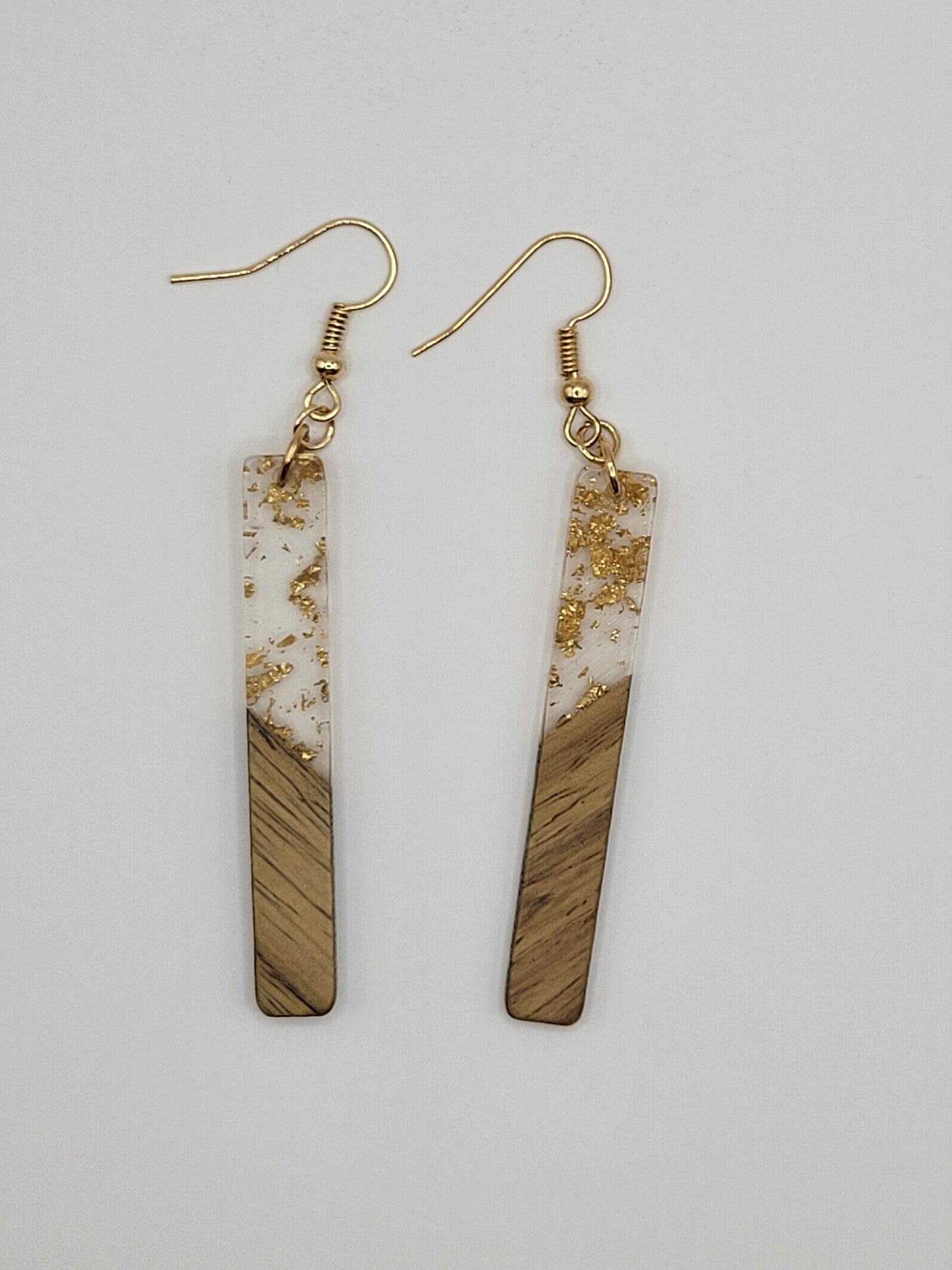 Boucles d'oreilles rectangulaires en bois