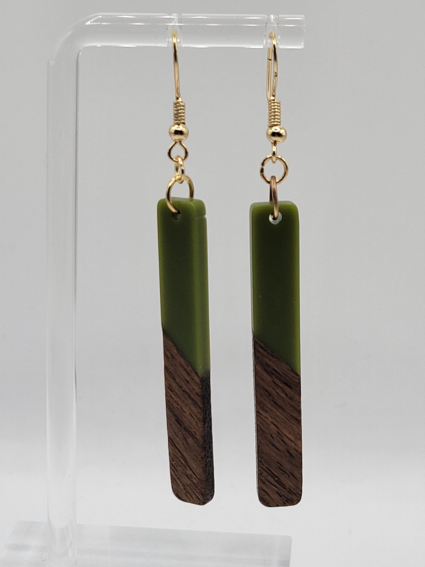 Boucles d'oreilles rectangulaires en bois