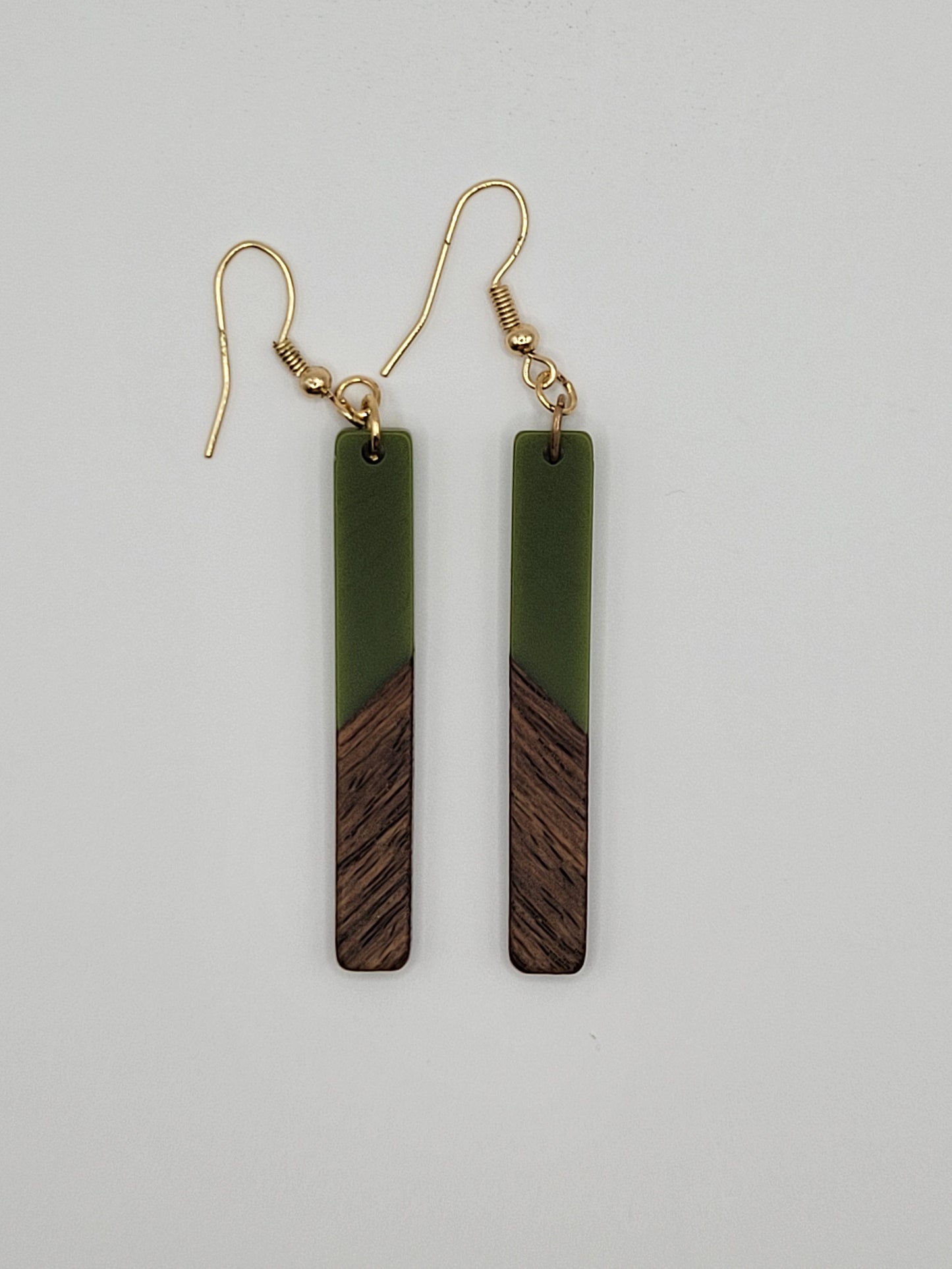 Boucles d'oreilles rectangulaires en bois