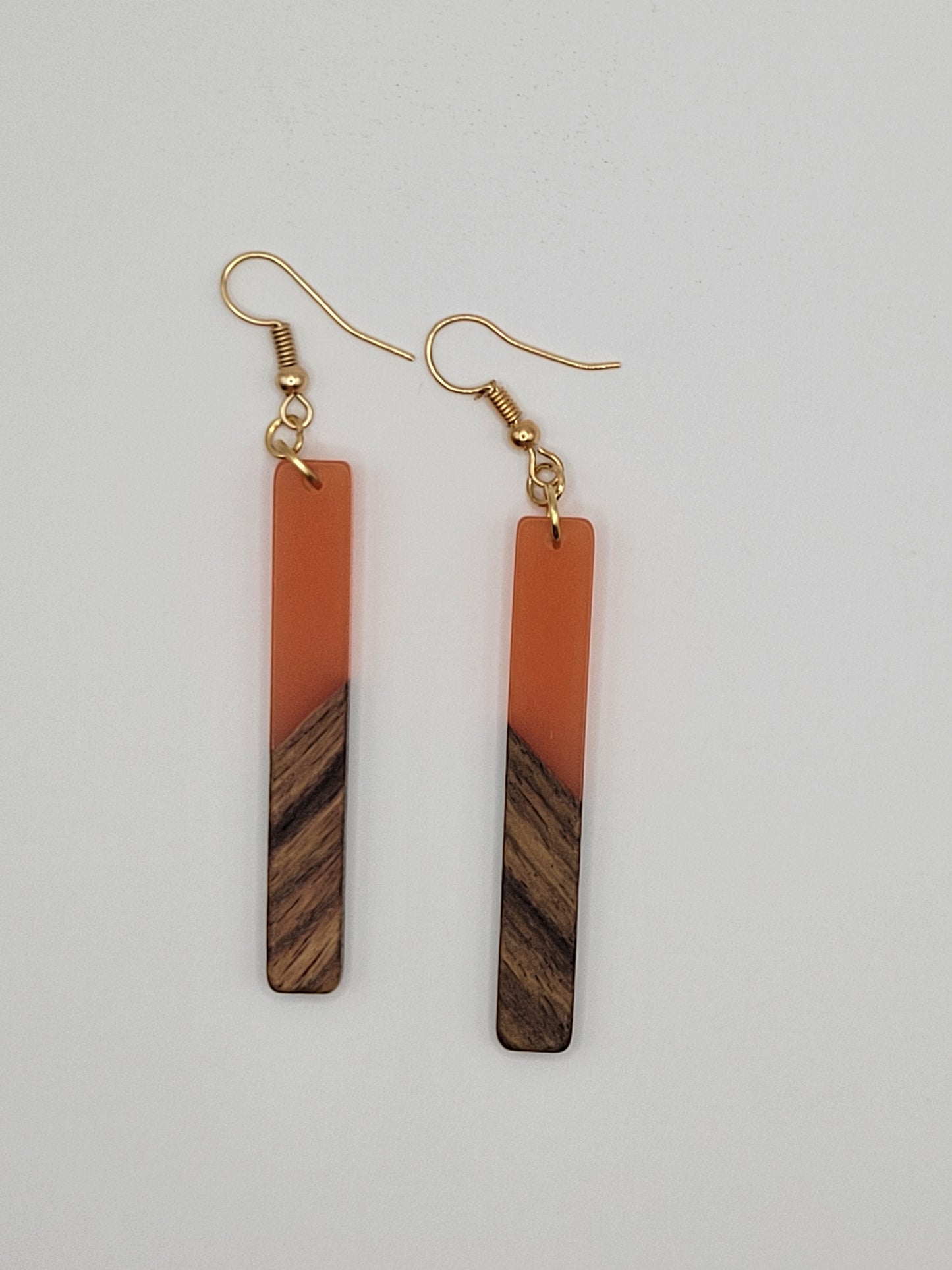 Pendientes de madera rectangulares