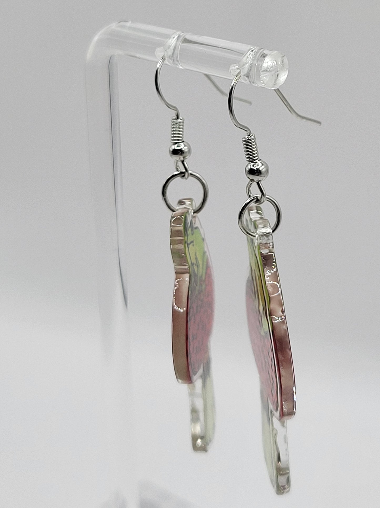 Boucles d'oreilles grenouilles sur champignons