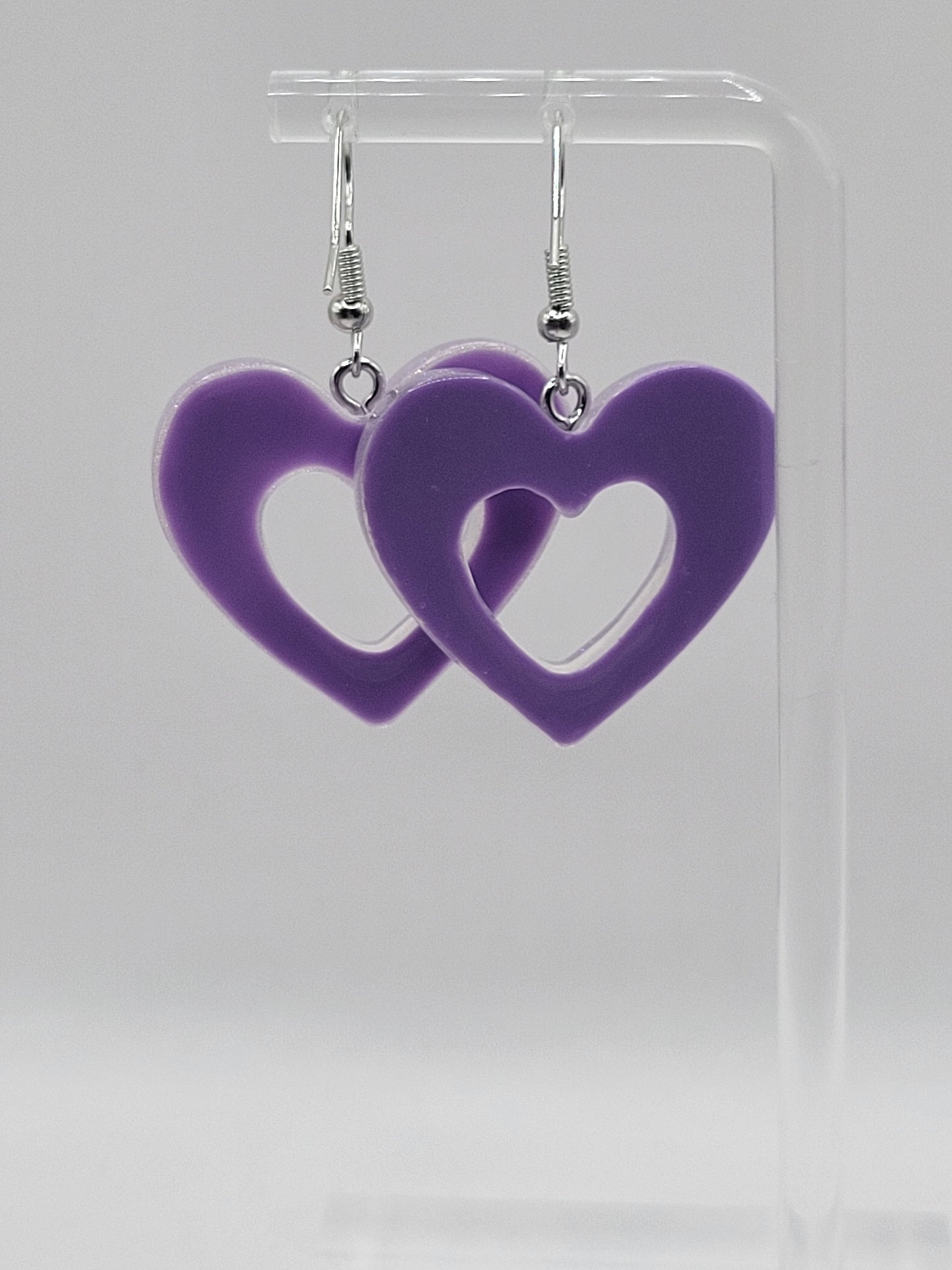 Holographic Glitter Heart Earrings