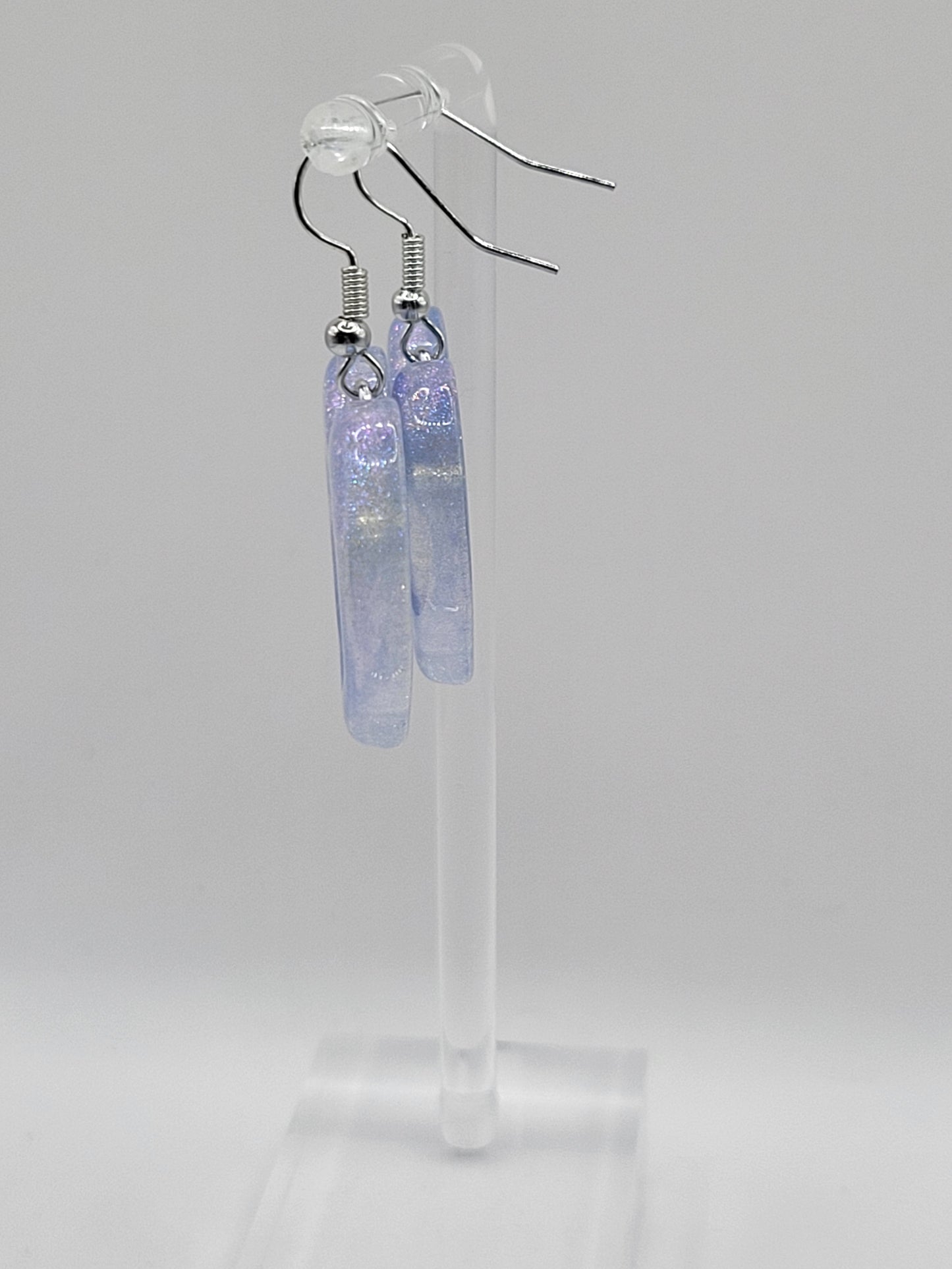 Boucles d'oreilles coeur à paillettes holographiques