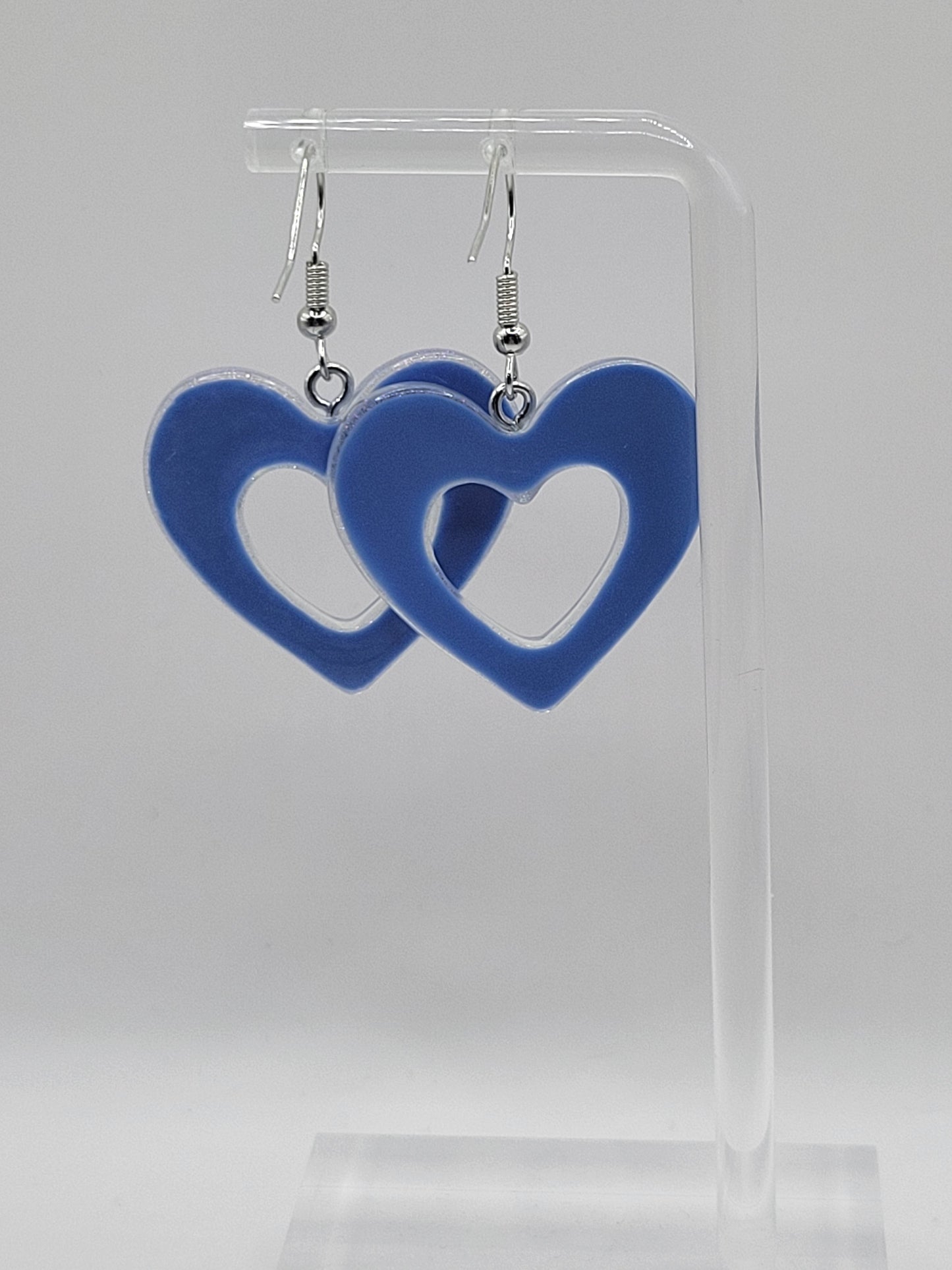 Holographic Glitter Heart Earrings