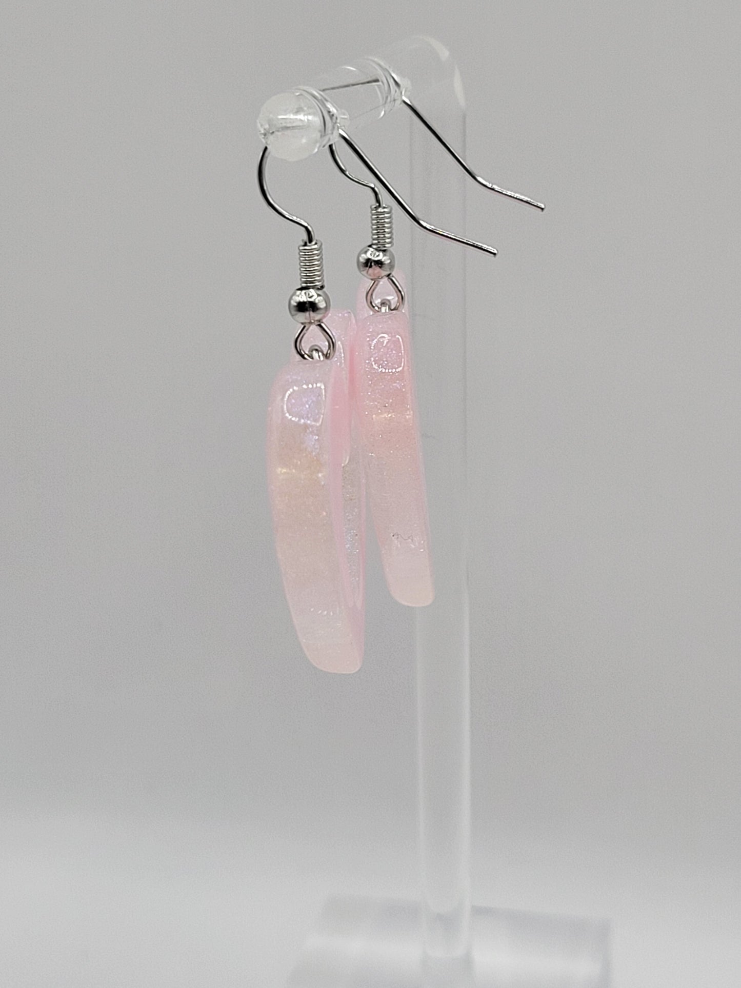 Boucles d'oreilles coeur à paillettes holographiques