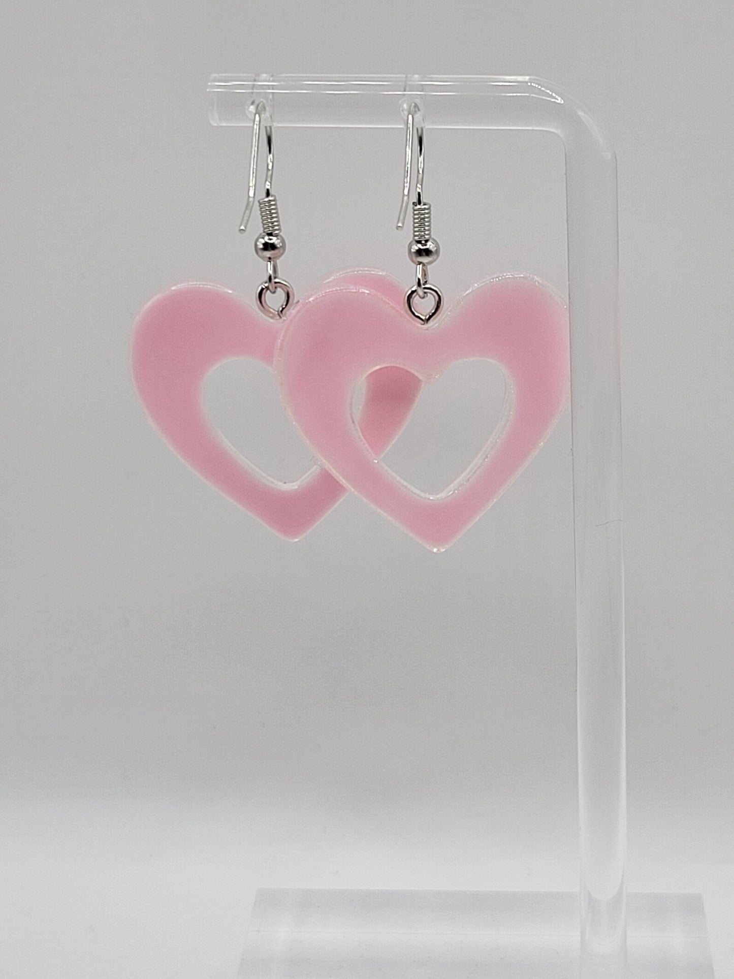 Holographic Glitter Heart Earrings