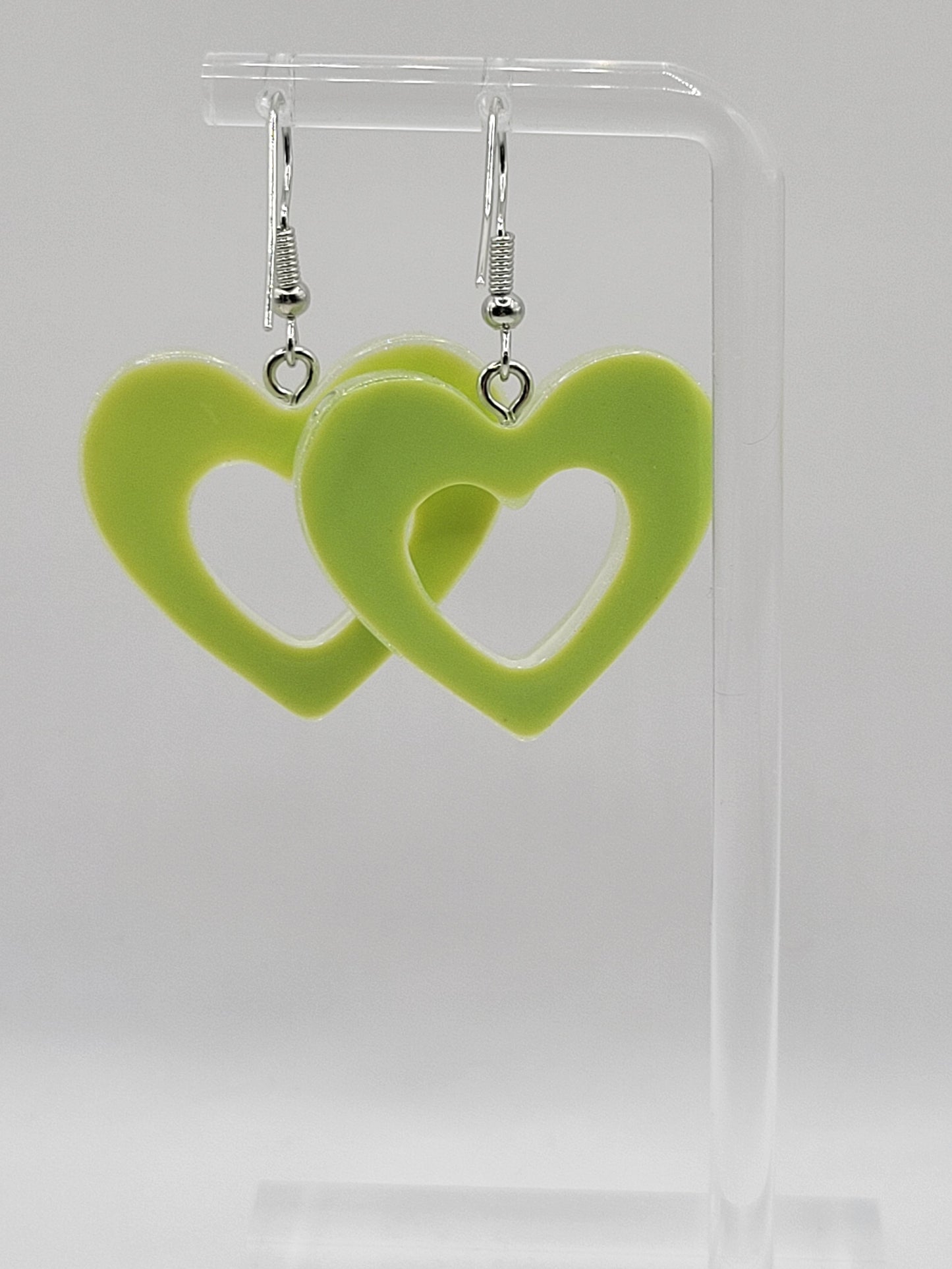 Holographic Glitter Heart Earrings