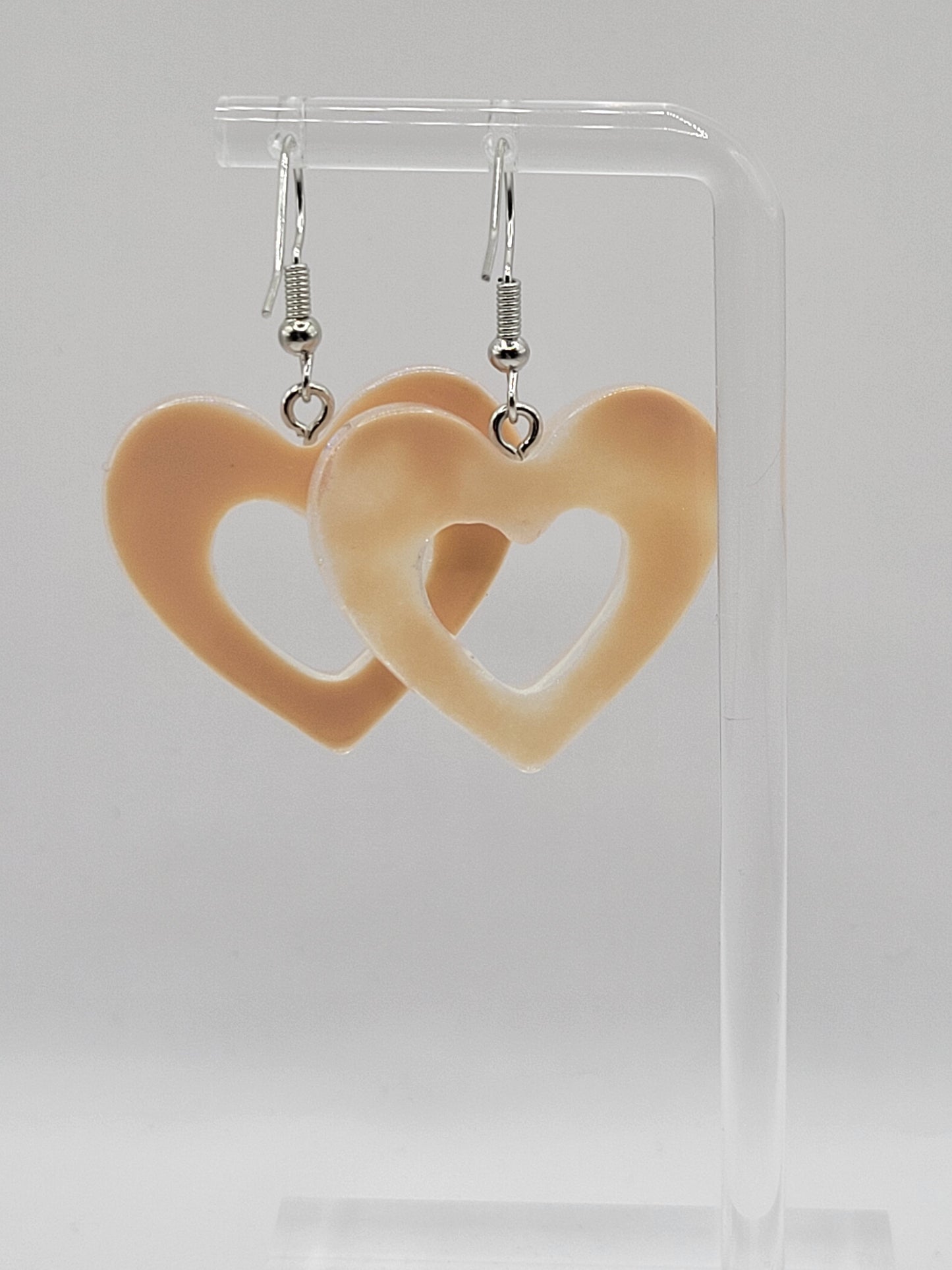 Holographic Glitter Heart Earrings