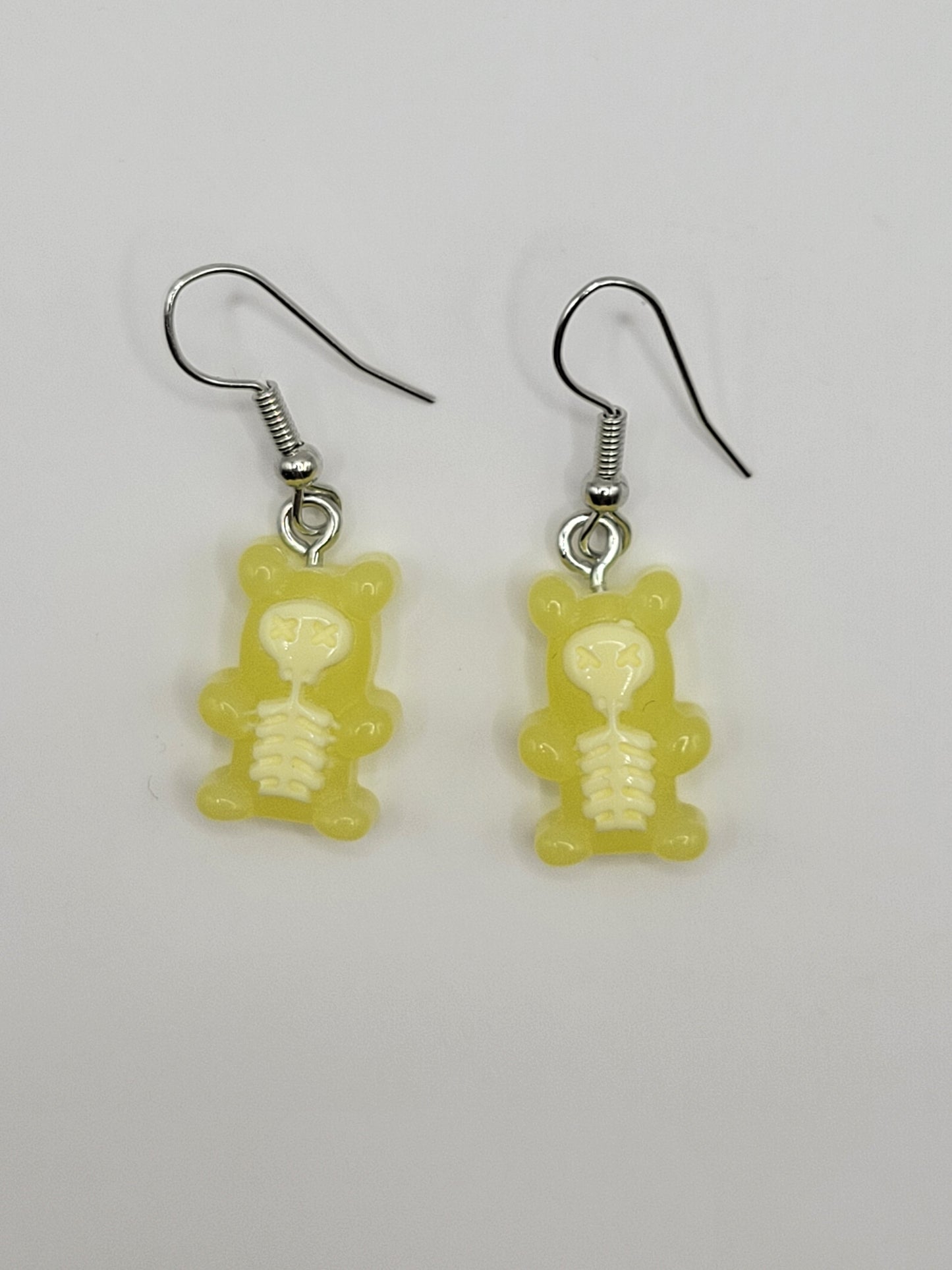 Boucles d'oreilles squelette en forme d'ourson en gélatine