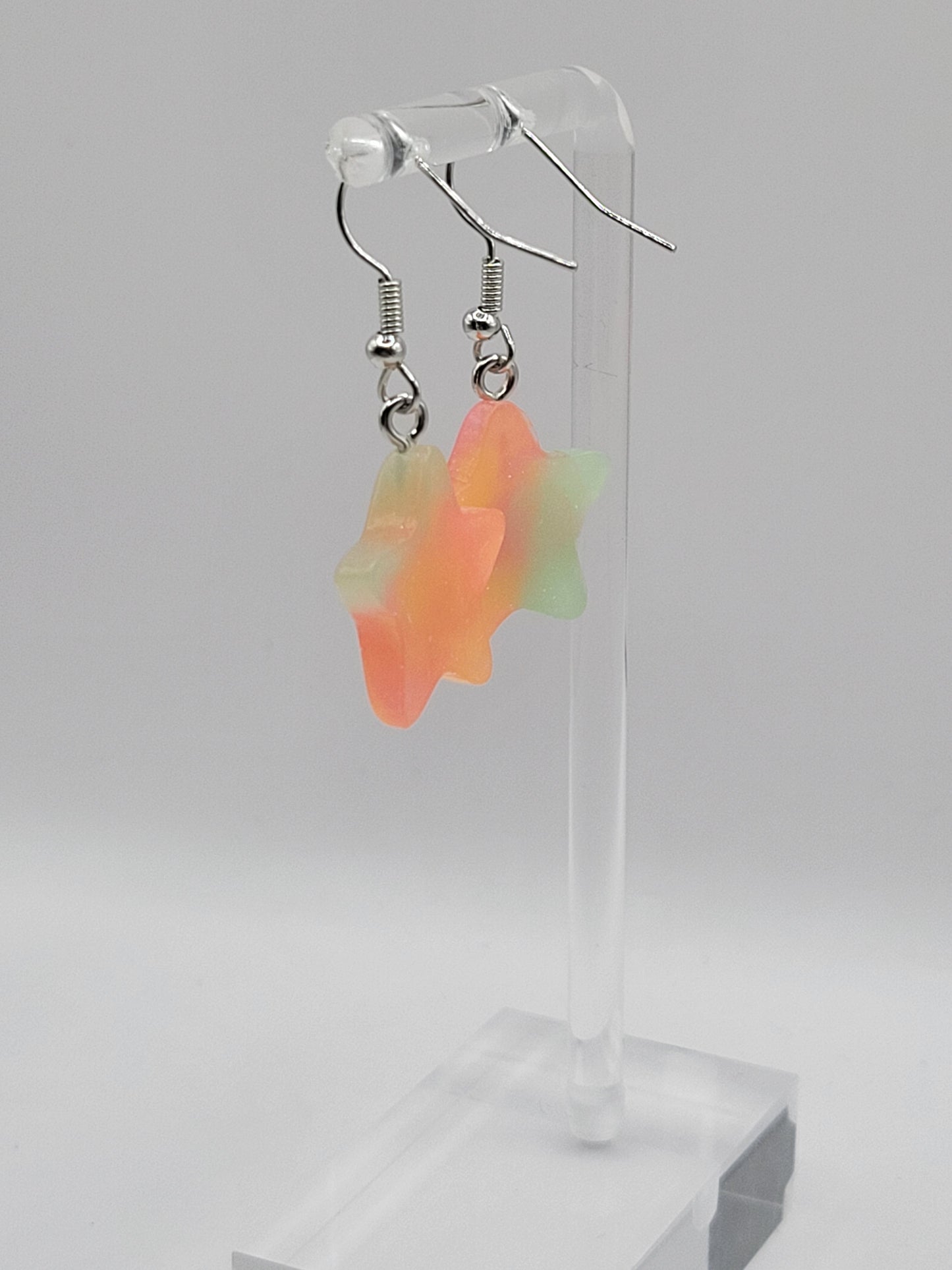 Pendientes de estrella tie-dye