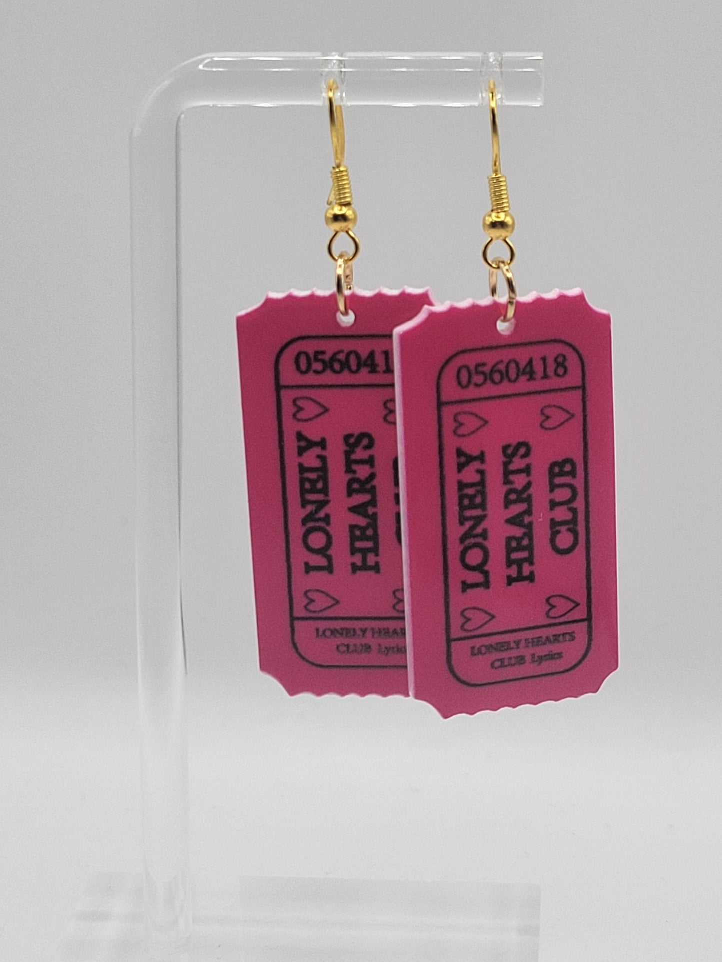 Lonely Heart Ticket Stub Earrings