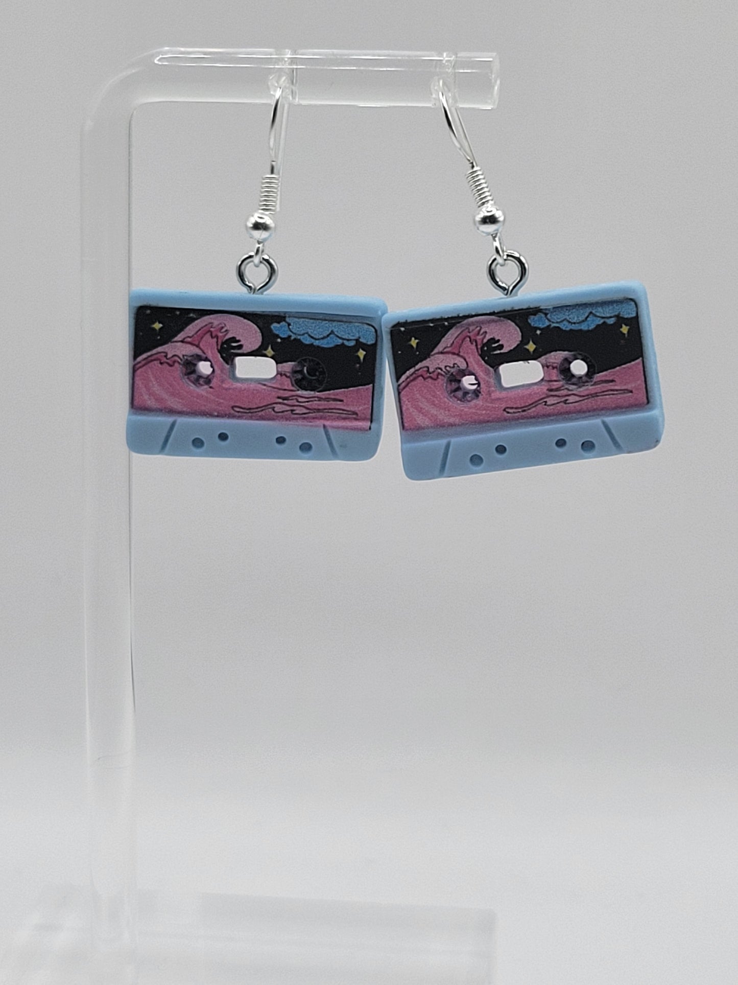 Boucles d'oreilles en forme de cassette