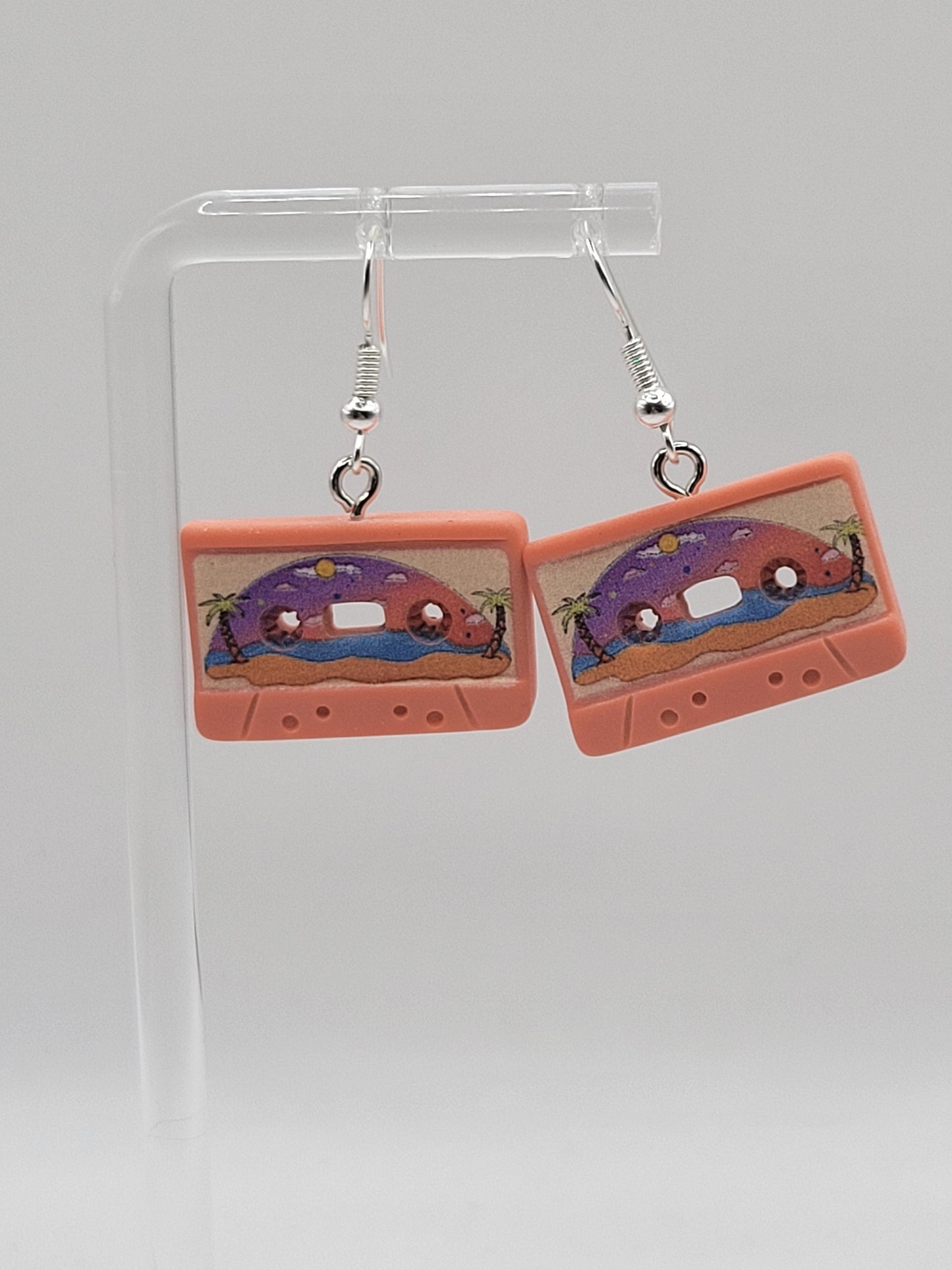 Boucles d'oreilles en forme de cassette