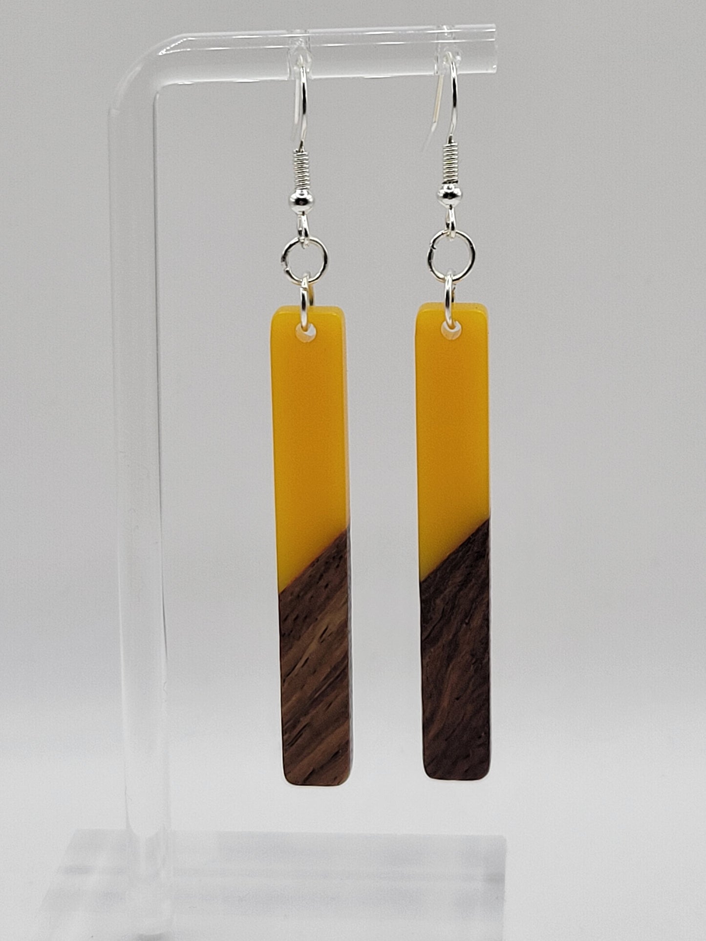 Single Rectangle Wood Earrings