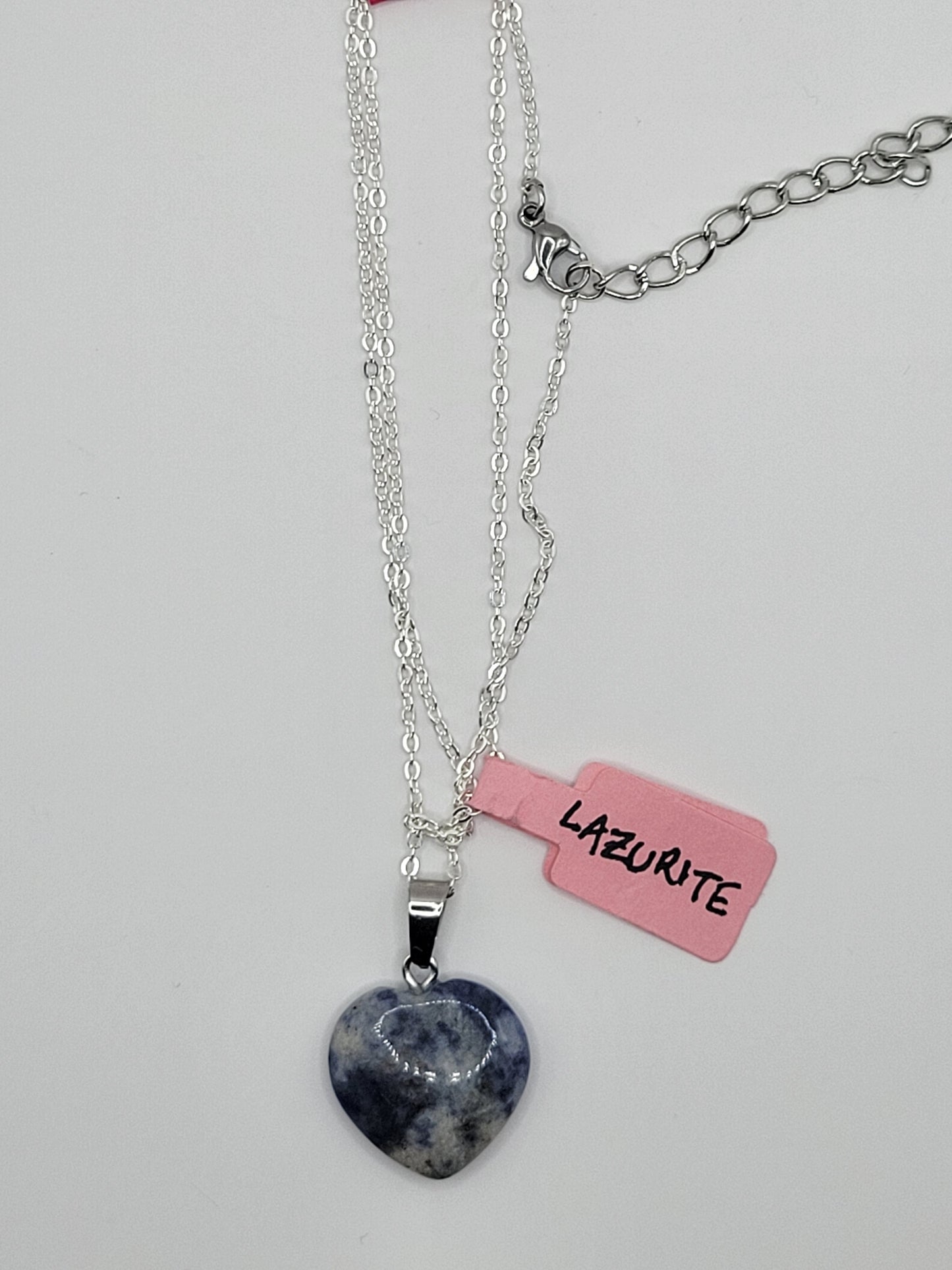 Natural Stone Heart Pendant Necklaces