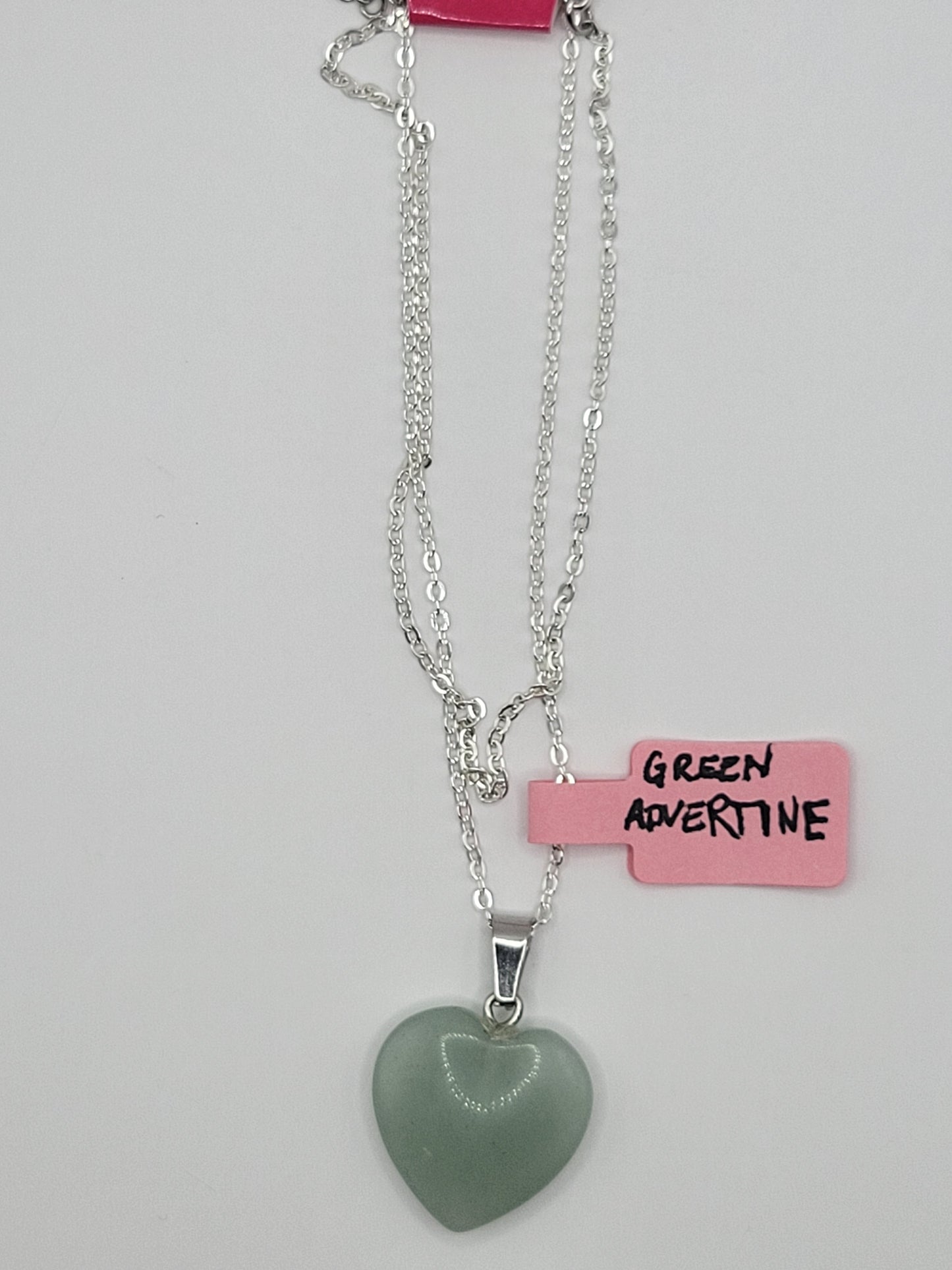 Natural Stone Heart Pendant Necklaces