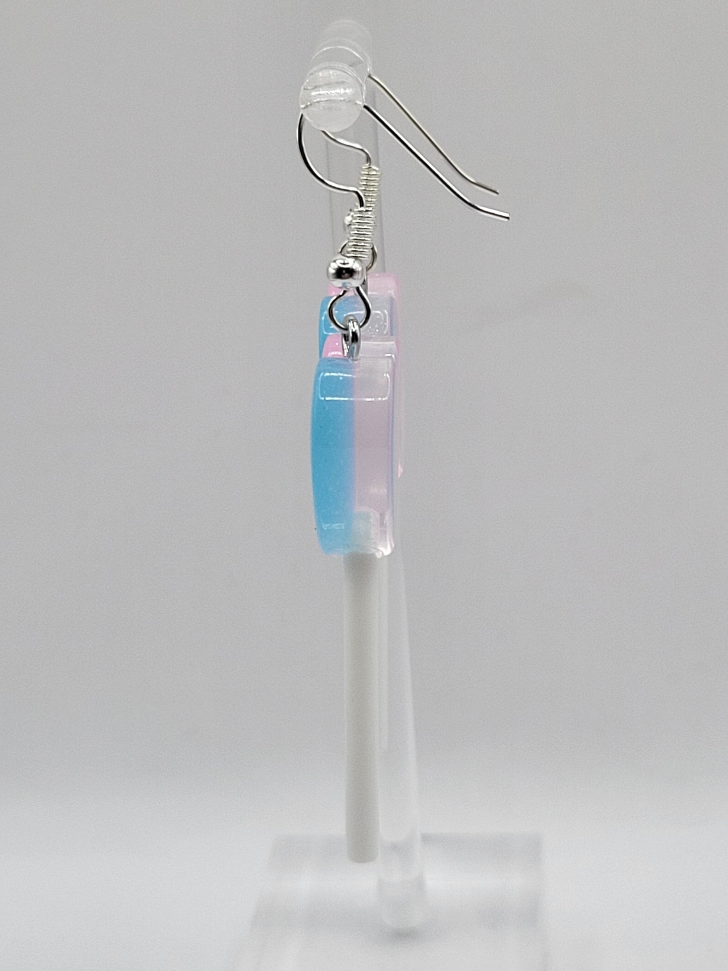 Two-Toned Heart Lollipop Earrings