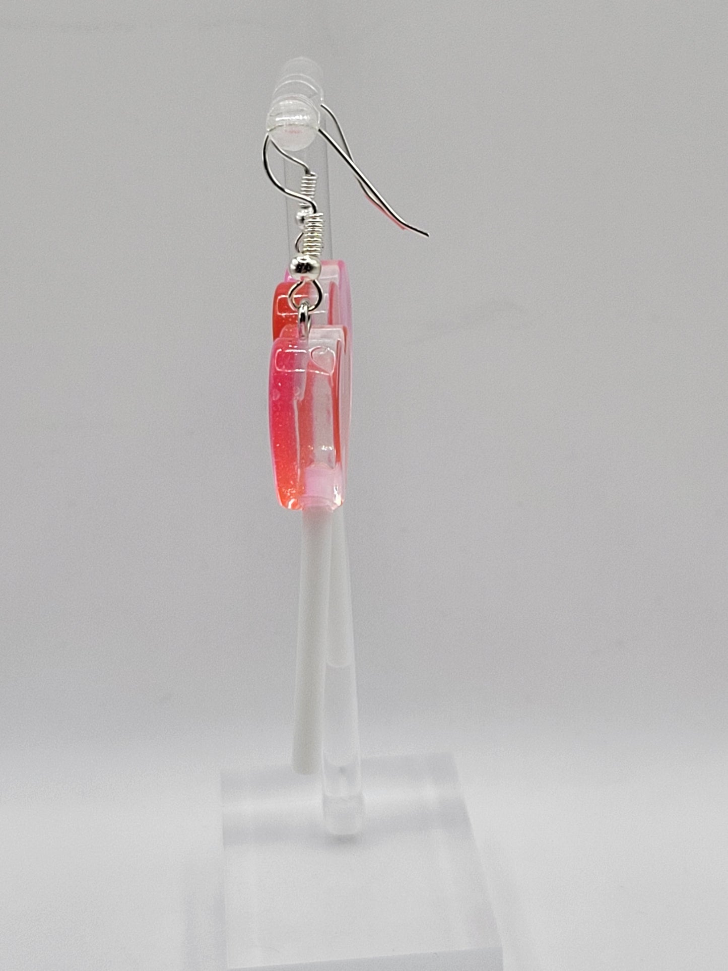 Two-Toned Heart Lollipop Earrings