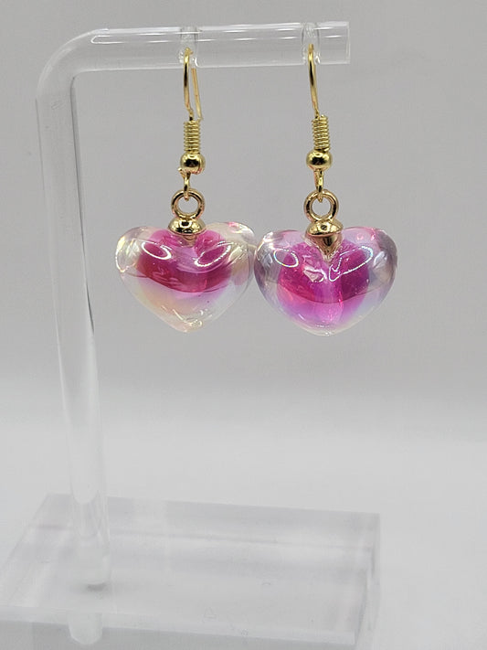 Metallic Heart Orb Earrings