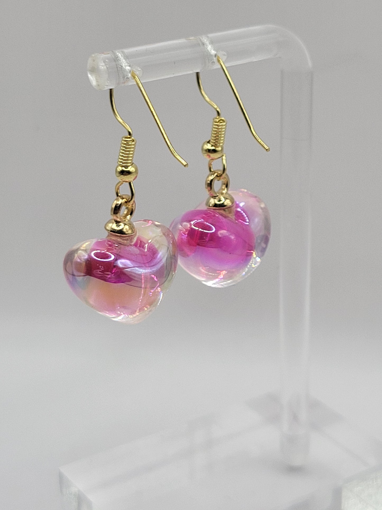 Metallic Heart Orb Earrings